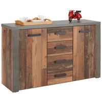 Kommode in Dunkelbraun - Dunkelgrau/Dunkelbraun, KONVENTIONELL, Holzwerkstoff/Kunststoff (136/83/41cm) - Mömax