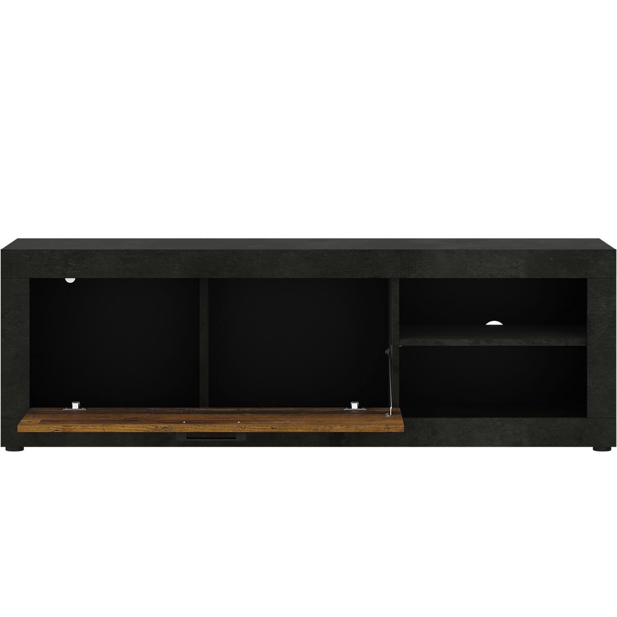 Tv-komoda Kassel - boje hrasta/crna, Romantično / ladanjski, drvni materijal/plastika (150/49,5/42cm) - Modern Living