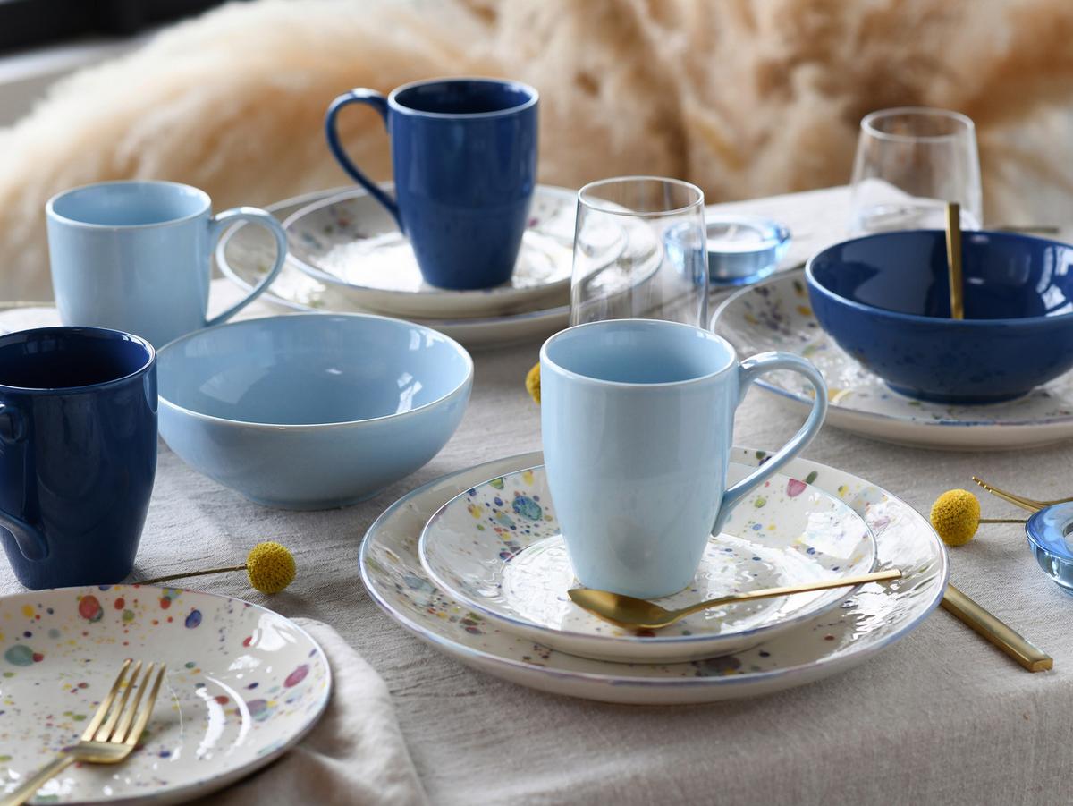 Kombinirani Servis Candy Drops, 16-Delni - modra/pastelno modra, Basics, keramika - Creatable