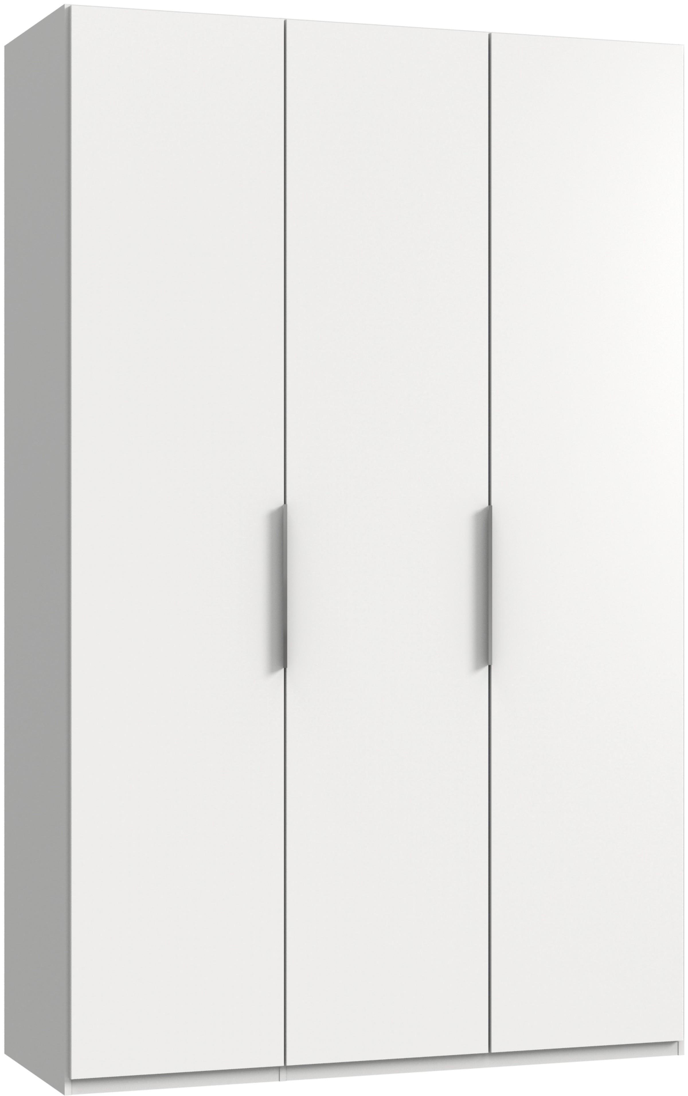 Drehtürenschrank Level 36A ca. 150x236x58 cm Weiß - Chromfarben/Weiß, MODERN, Holzwerkstoff (150/236/58cm) - MID.YOU