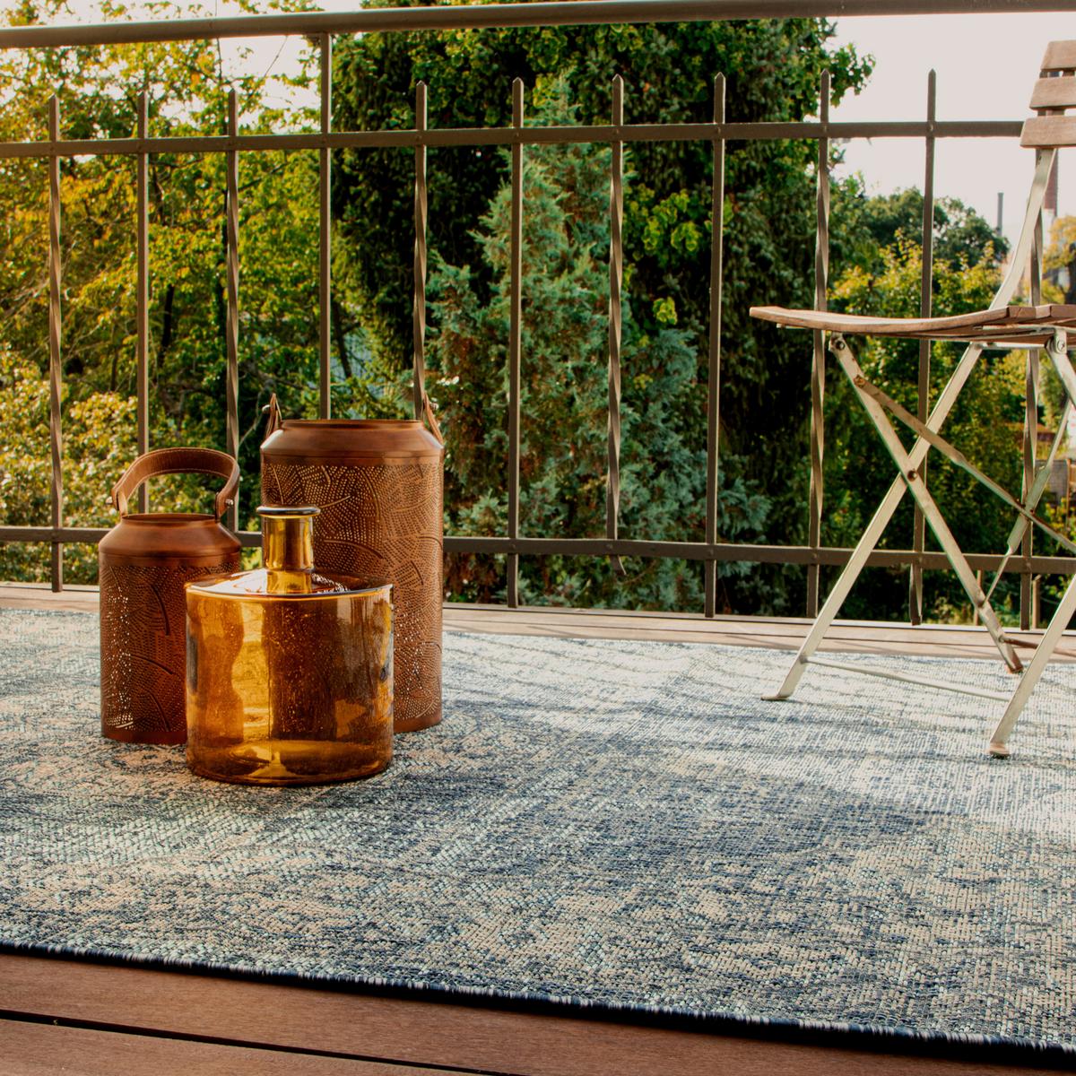 OUTDOORTEPPICH MY NORDIC - Blau/Grau, Design, Textil (80/150cm) - Novel