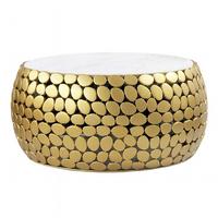 COUCHTISCH WL7.357 - Goldfarben, Design, Stein/Metall (66/32/66cm) - Livetastic