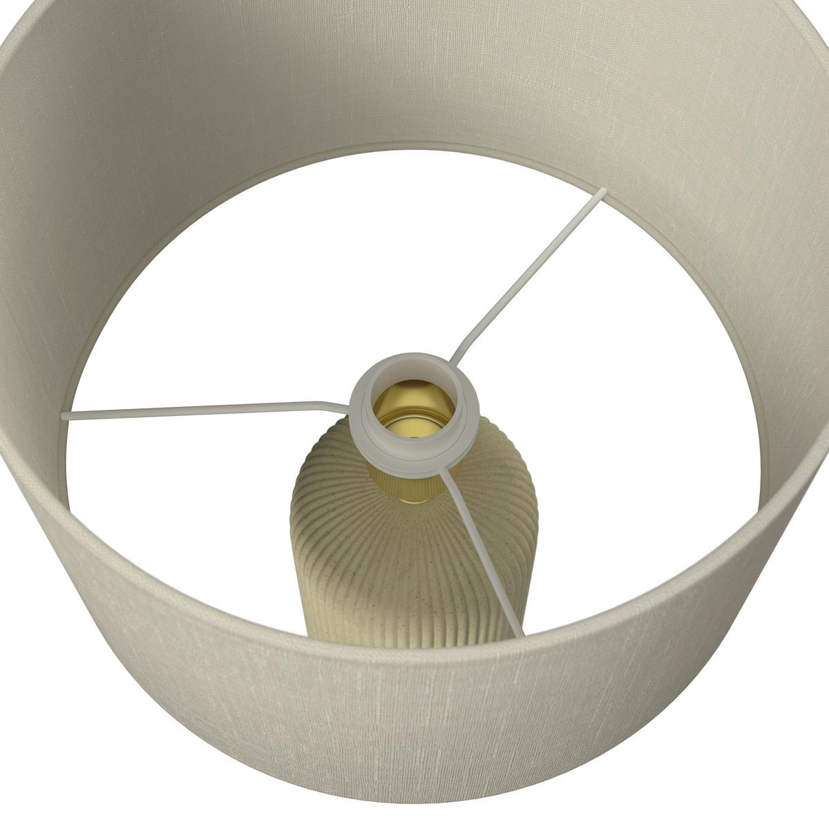 Tischleuchte Lucina Beige/Creme max. 40 Watt - Beige/Messingfarben, MODERN, Keramik/Textil (30/46cm) - Bessagi Home