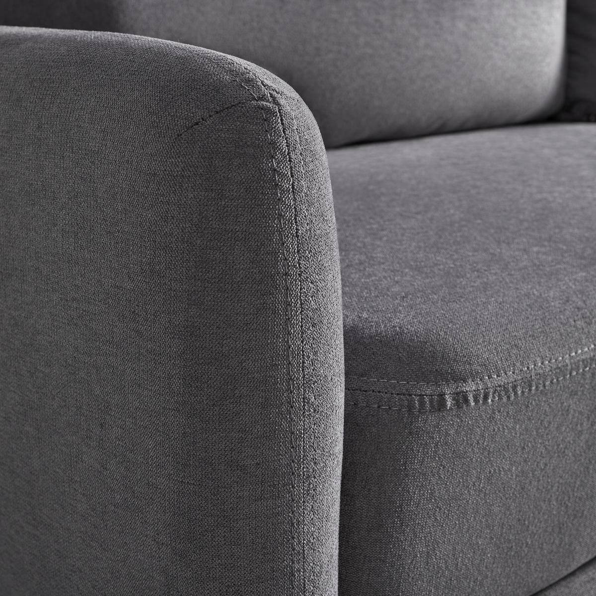 SOFA Z FUNKCJĄ SPANIA OLIVER - czarny/szary, Modern, drewno/tkanina (220/74/93cm) - Bessagi Home