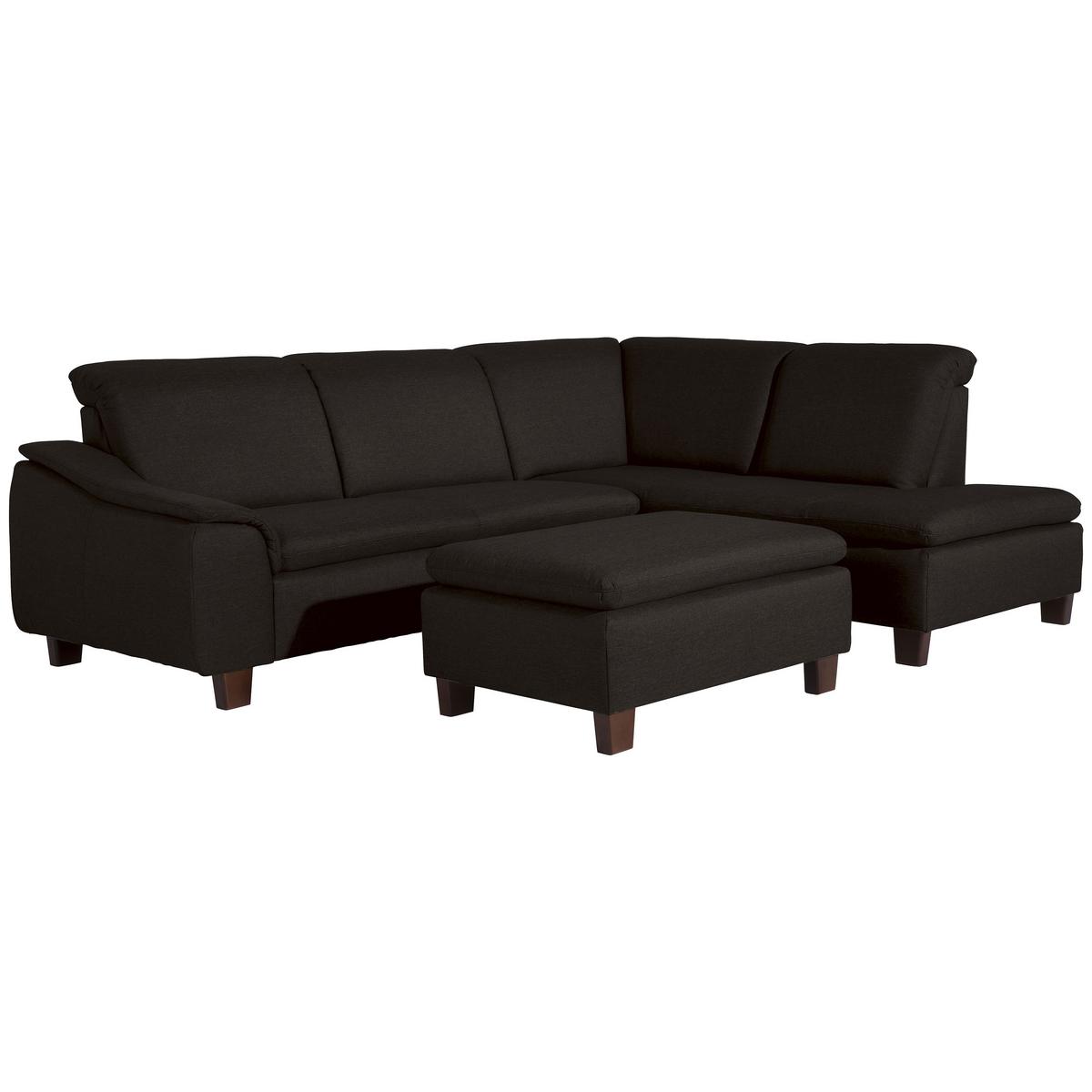 ECKSOFA AARON - Dunkelbraun/Nussbaumfarben, Design, Holz/Textil (247/187cm) - Max Winzer