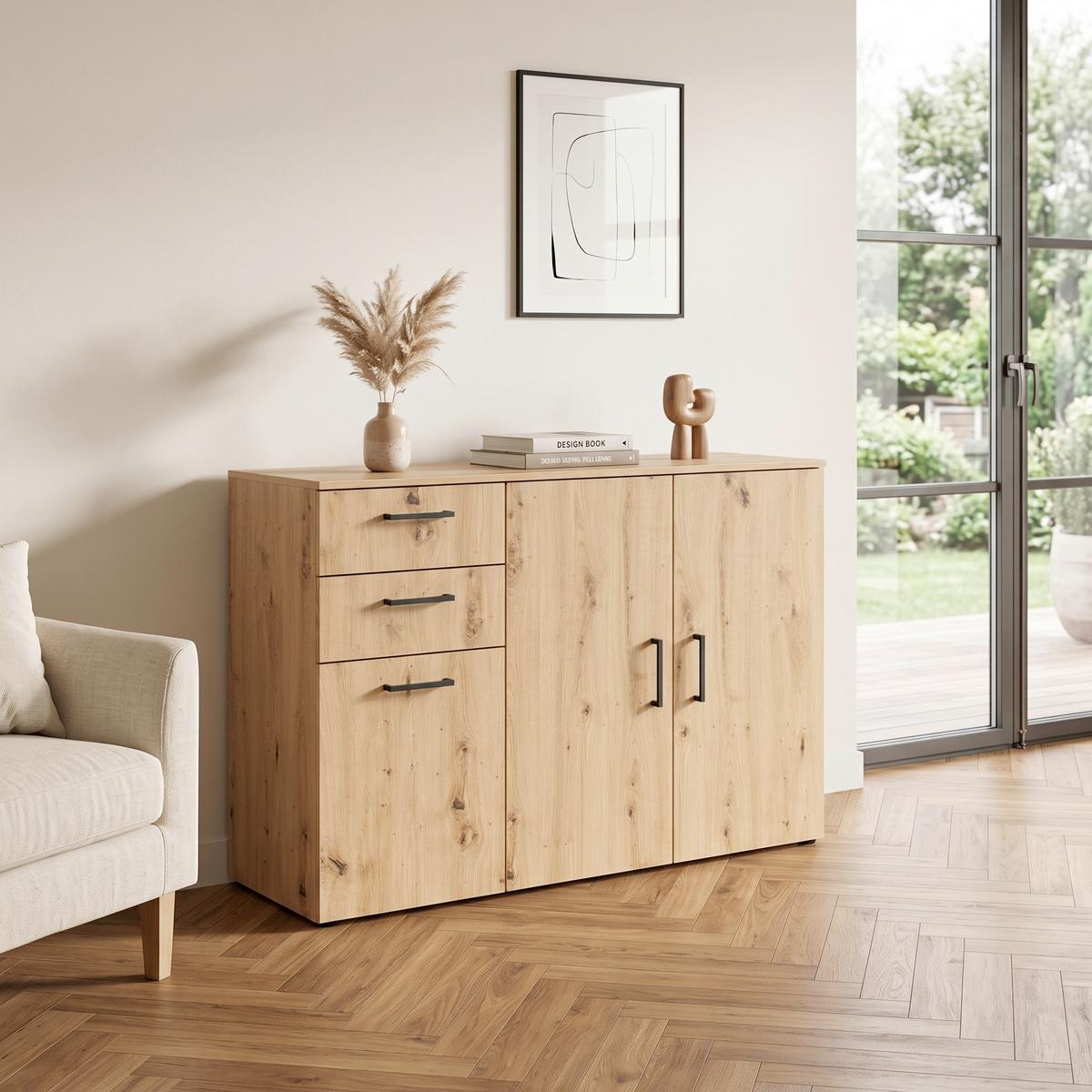 Comodă Multi - stejar Artisan, Modern, material pe bază de lemn (120/83/40cm) - Modern Living