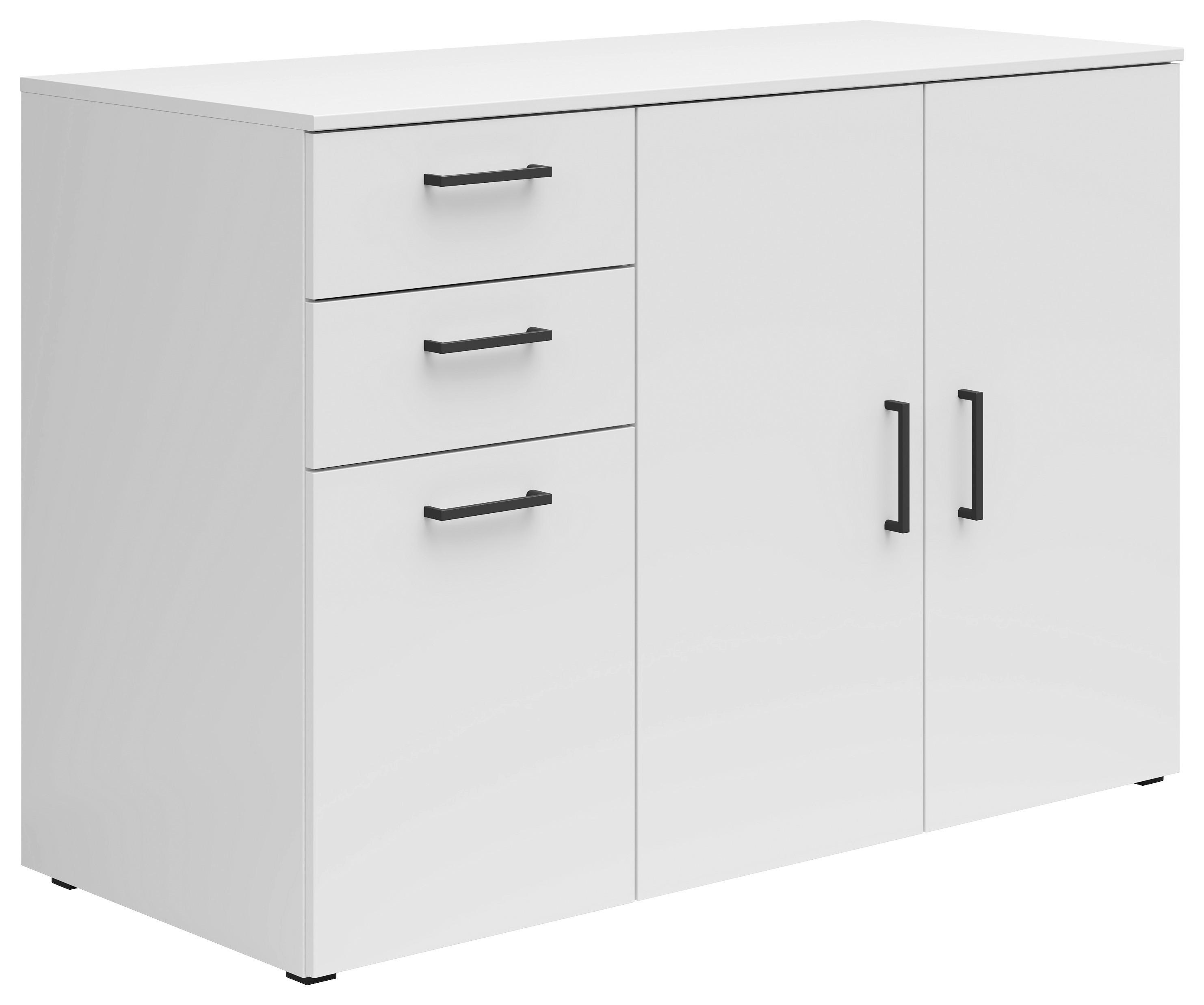 Komoda Multi - bela/crna, Moderno, pločasti materijal/plastika (120/83/52cm) - Modern Living