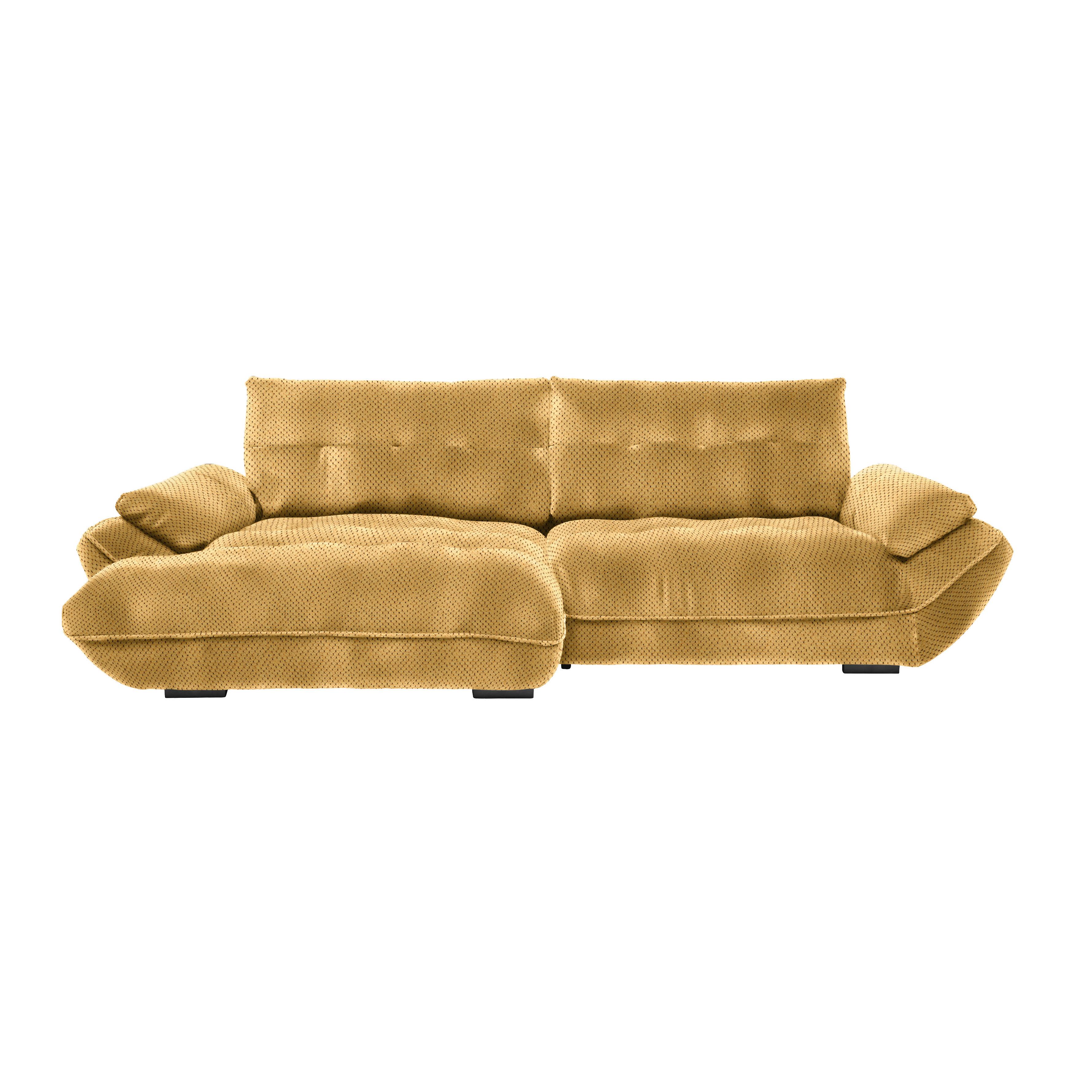 Wohnlandschaft Vivo Senfgelb - Senfgelb/Schwarz, MODERN, Kunststoff/Textil (179/63/317cm) - Premium Living
