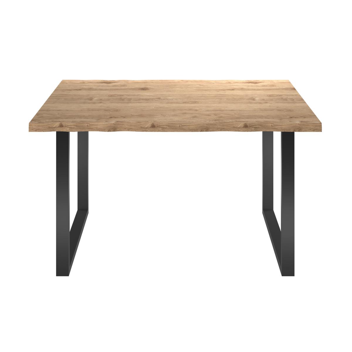 Masă WOOD 160 - culoare natur/negru, Konventionell, lemn/metal (160/75/90cm) - Modern Living