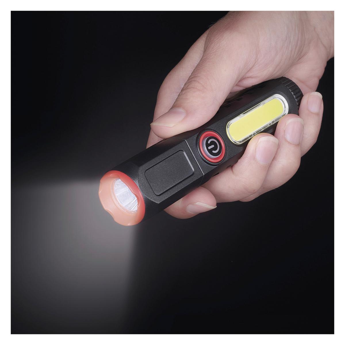Tölthető LED Elemlámpa 120 Lumen - fekete, műanyag