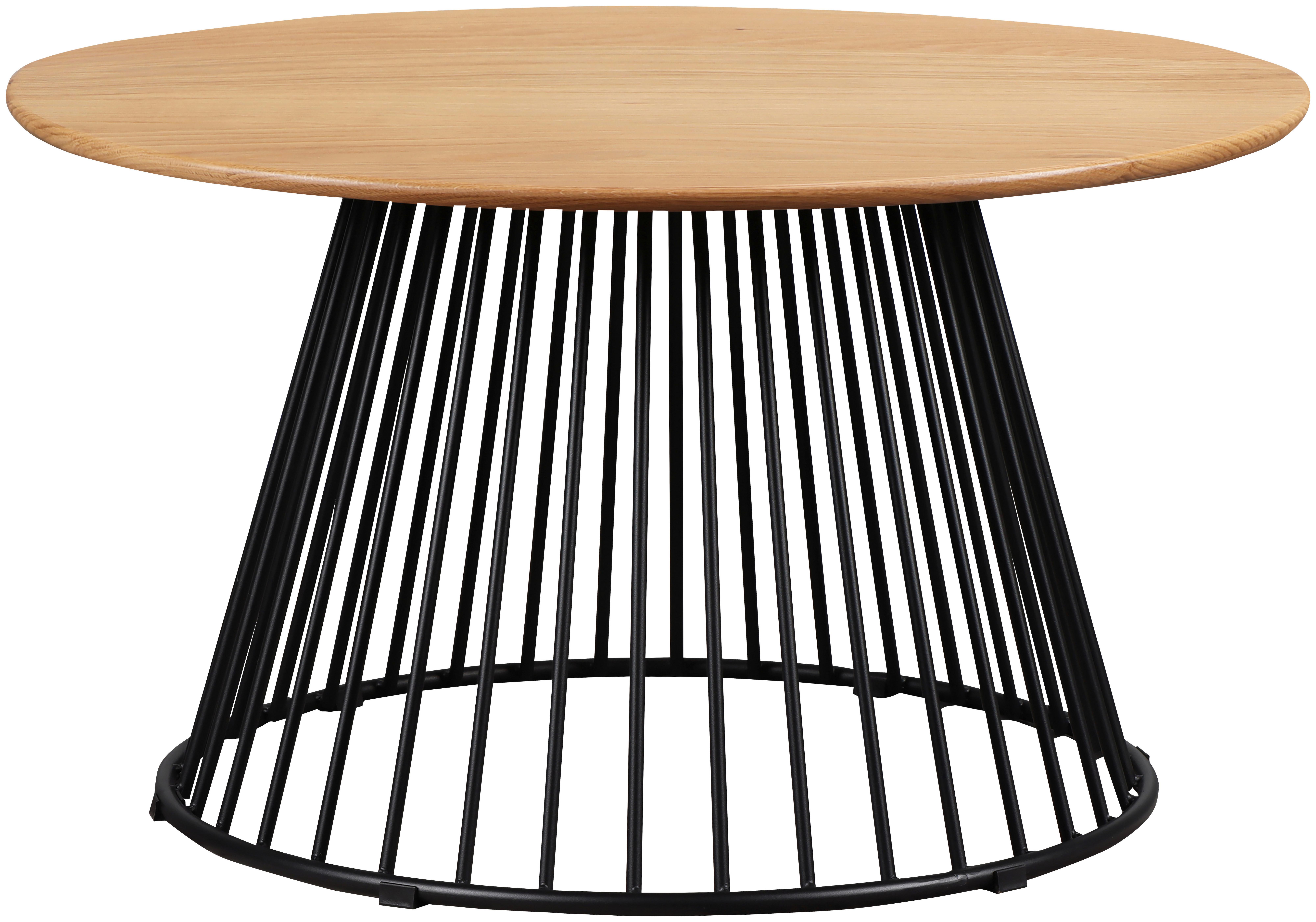 Klubska Miza Nica - črna/barve hrasta, Moderno, kovina/les (70/70/40cm) - Mömax