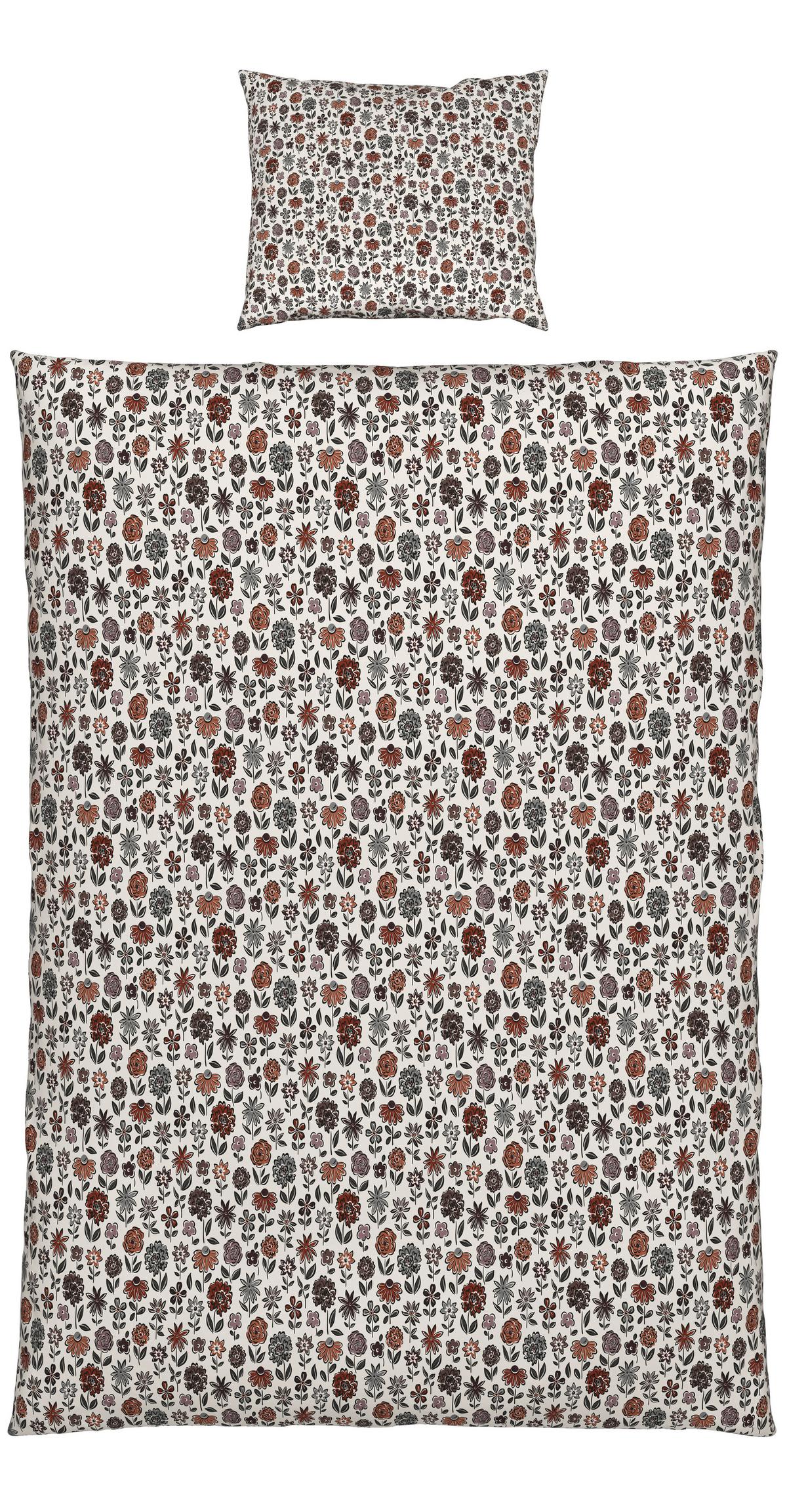 BETTWÄSCHESET MAXIME - Weiss/Braun, Romantik / Landhaus, Textil (160/210cm) - Modern Living