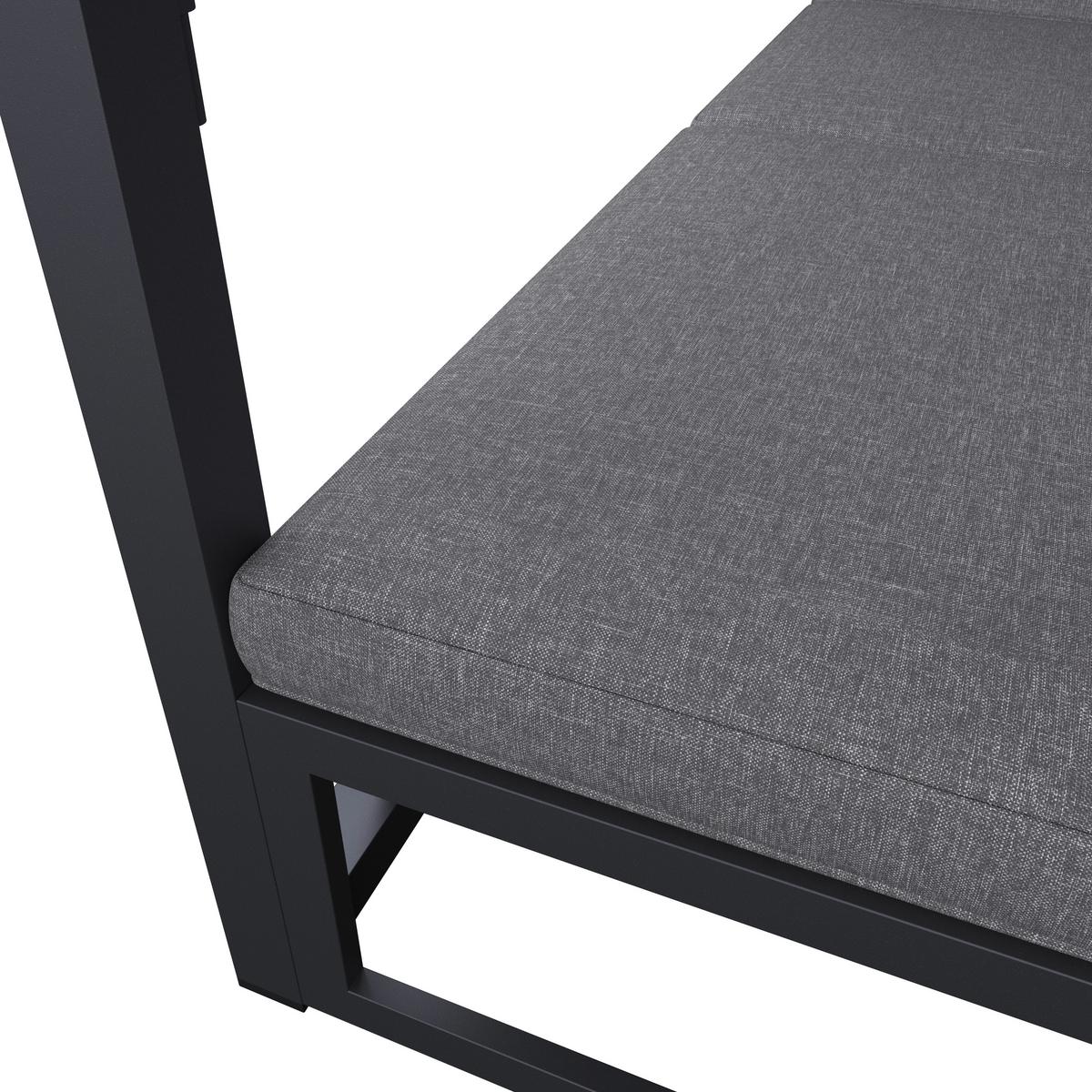 Sonneninsel Aviva Dunkelgrau Wetterfest - Grau, Modern, Textil/Metall (200/196/148cm) - Bessagi Garden