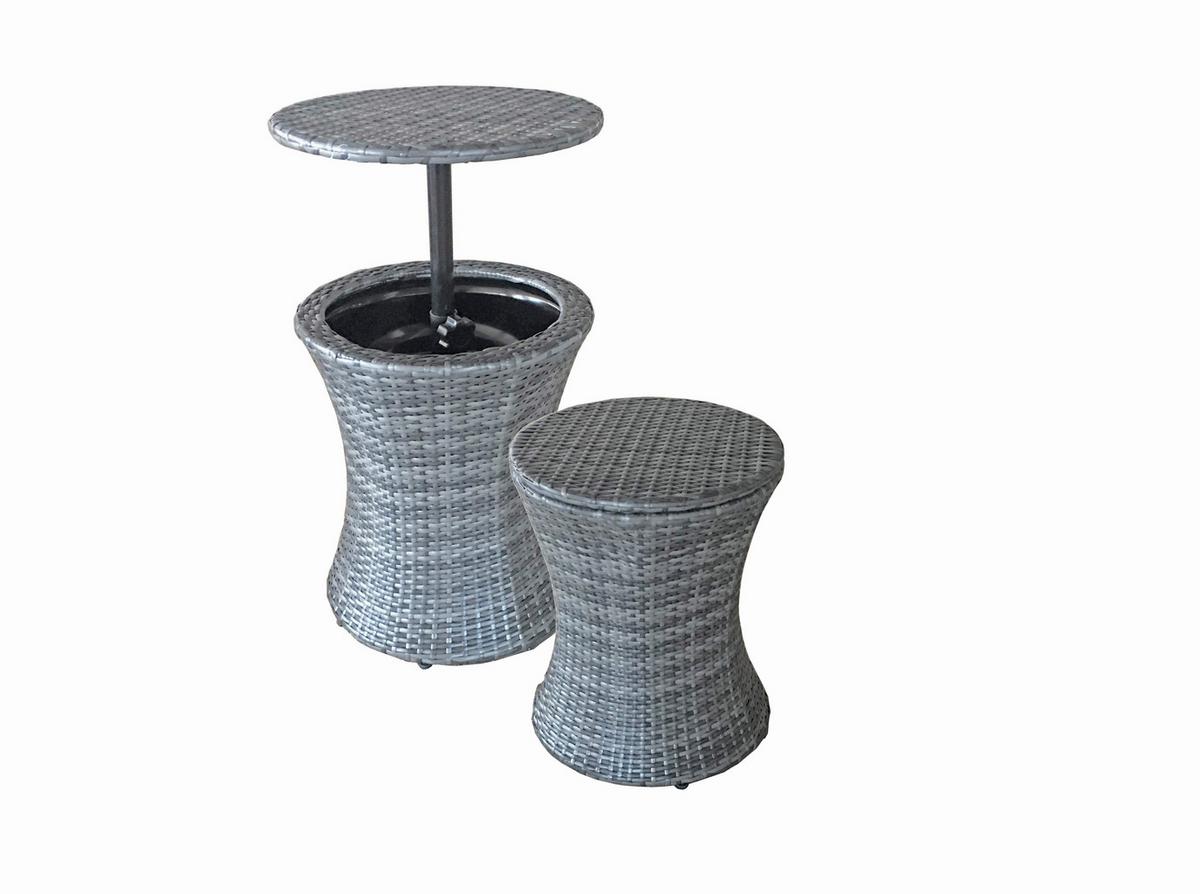 Gartentisch Mumbai ca. 45x55 cm Dunkelgrau - Dunkelgrau/Schwarz, Basics, Kunststoff/Metall (45/55/45cm) - Gardenson