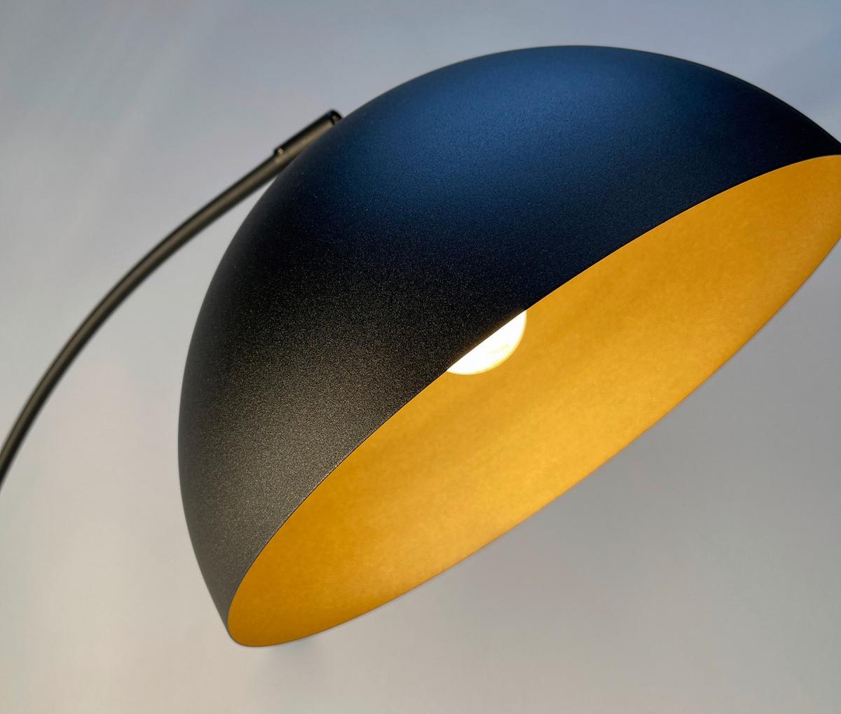 Stehleuchte Leitung max. 40 Watt - Goldfarben/Schwarz, Design, Metall (65/65/160-200cm) - Fischer & Honsel
