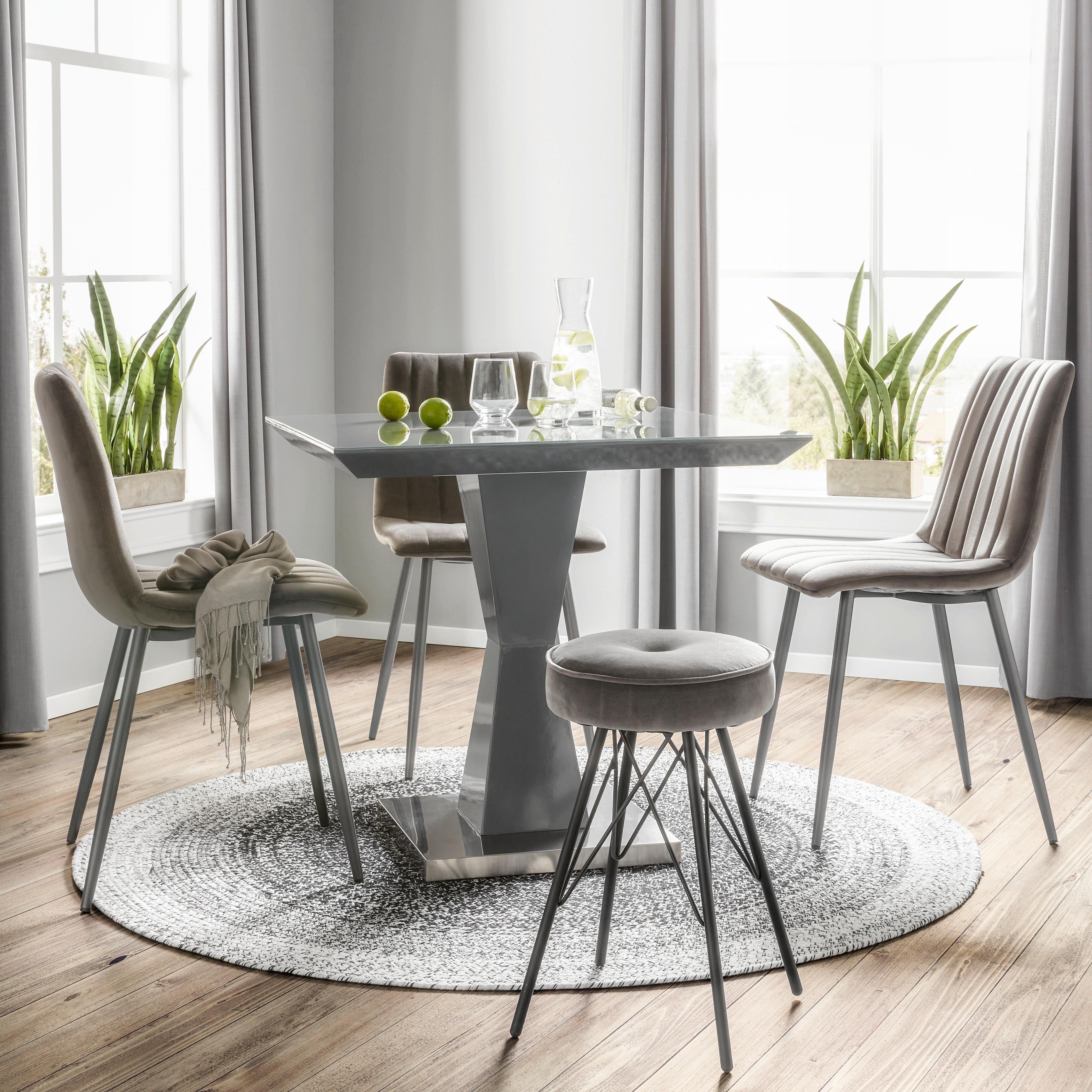 STOL LISA - grå/antracit, Lifestyle, metall/textil (45/88/56cm) - Mömax