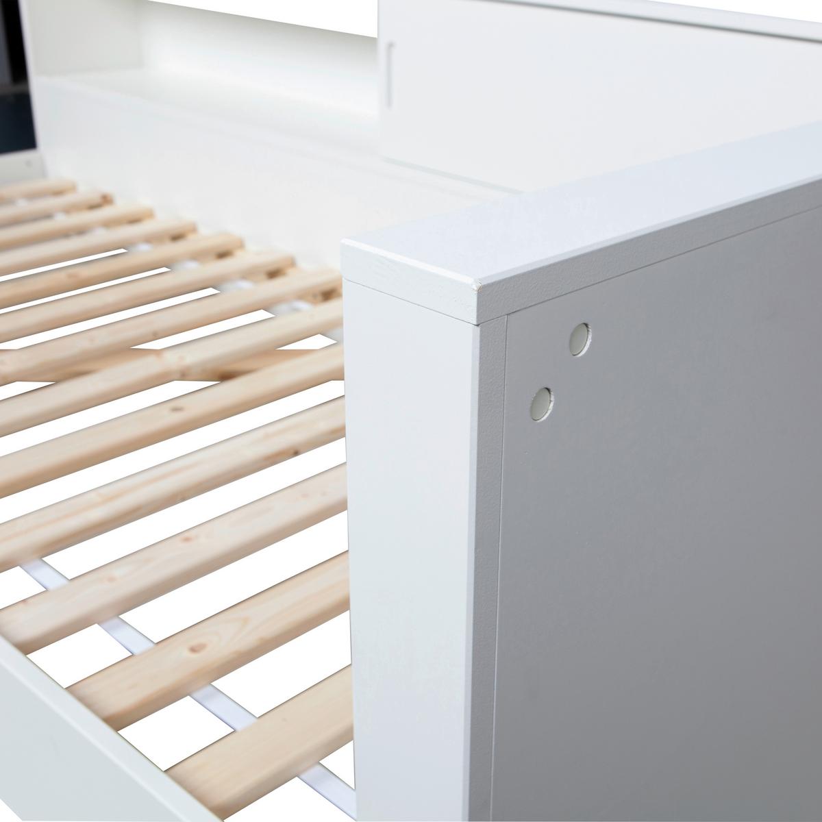 Bett Connect Weiß - Weiß, Design, Holz (90/200cm) - Livetastic