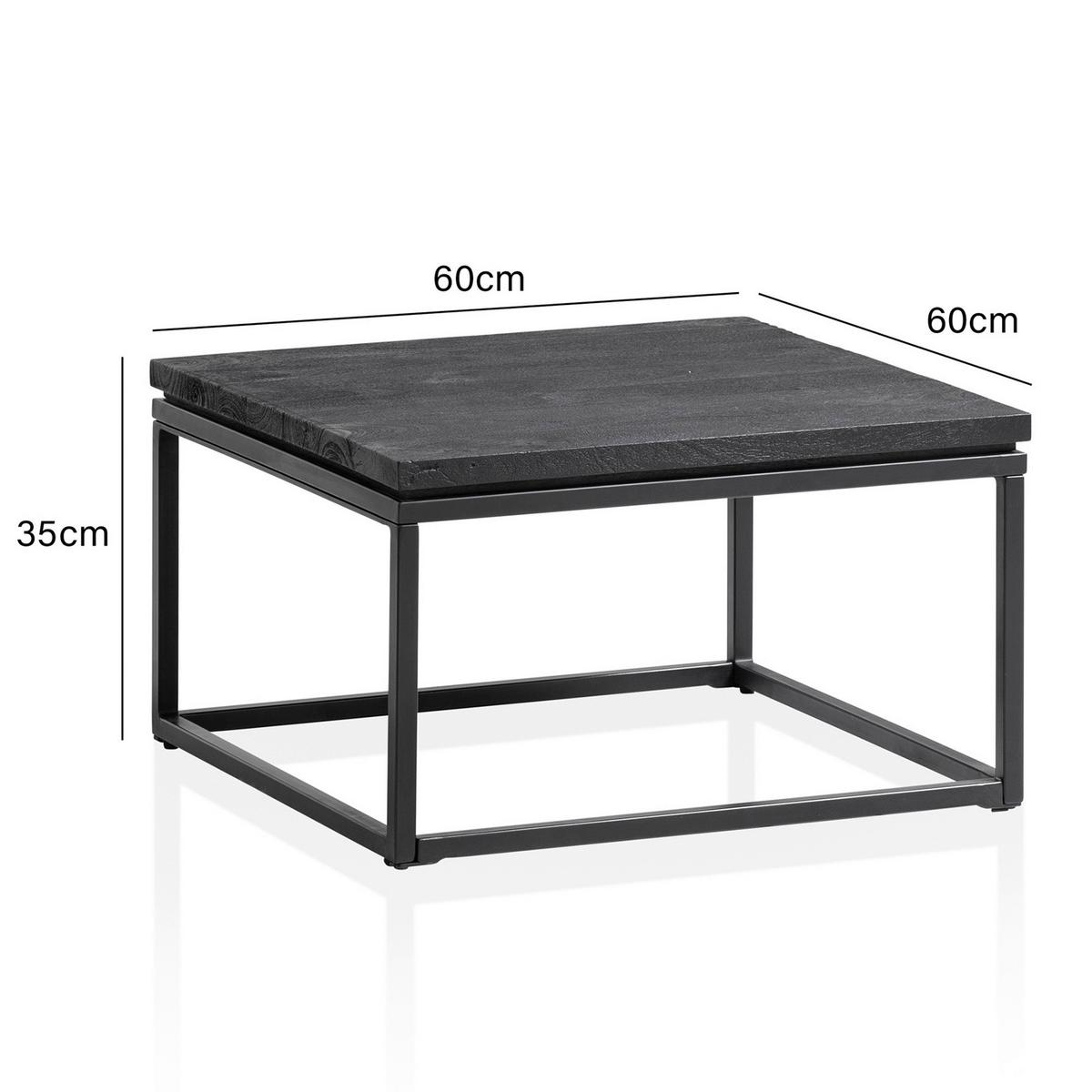 COUCHTISCH WL6.986 - Schwarz, Design, Holz/Metall (60/60/35cm) - Livetastic