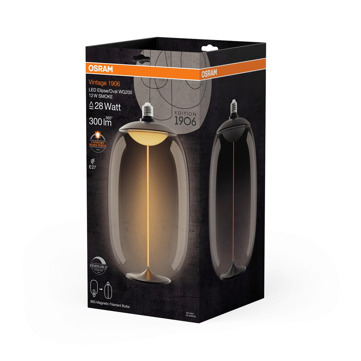 ŻARÓWKA LED 1906LBELPOVD 12W/818 SMMAGE27 - szary, Konventionell, tworzywo sztuczne (20/37cm)