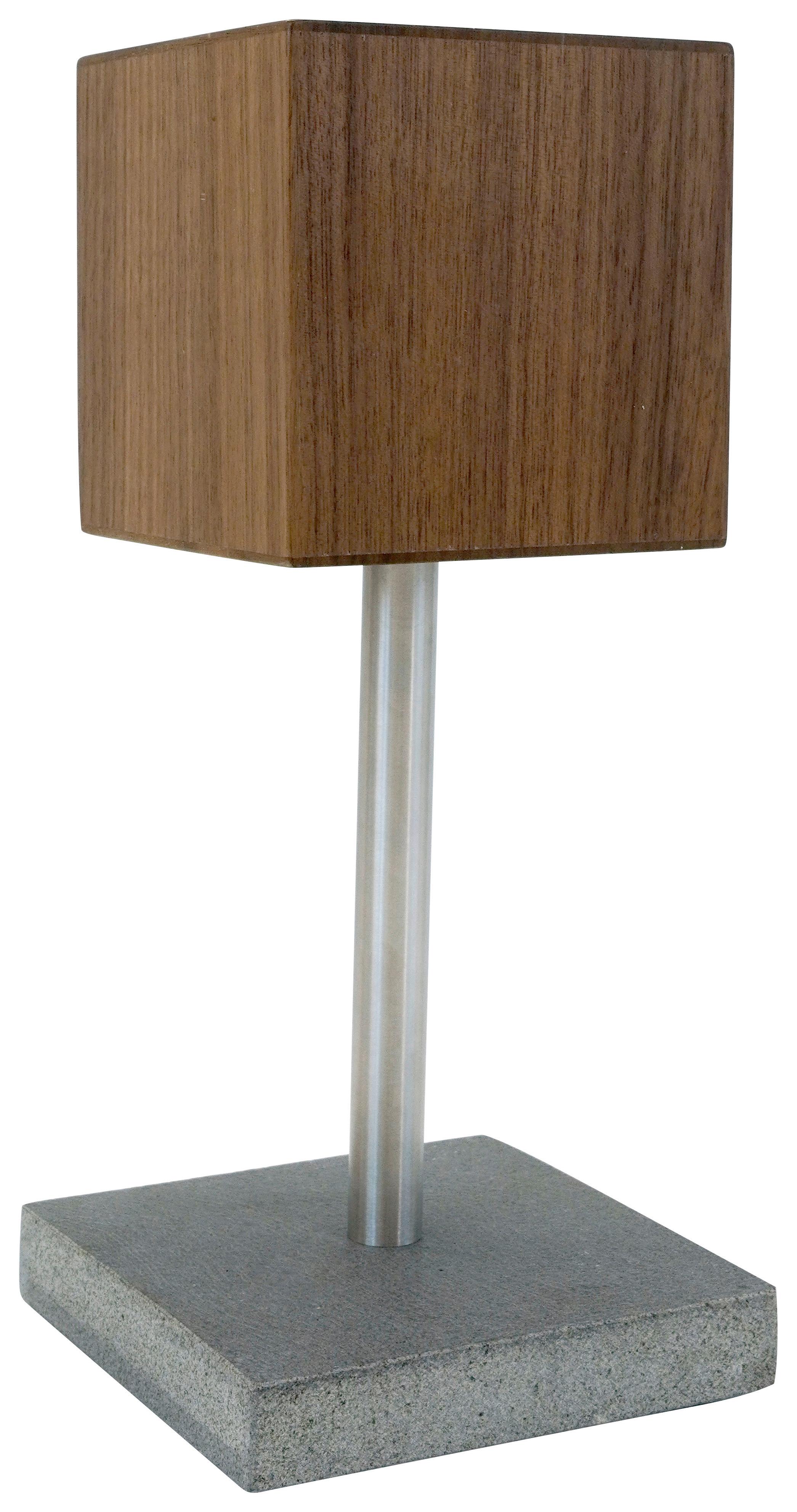 Messerblock Torge in Grau/Natur/Edelstahlfarben - Edelstahlfarben/Naturfarben, MODERN, Holz/Stein (10/25/12cm) - Premium Living