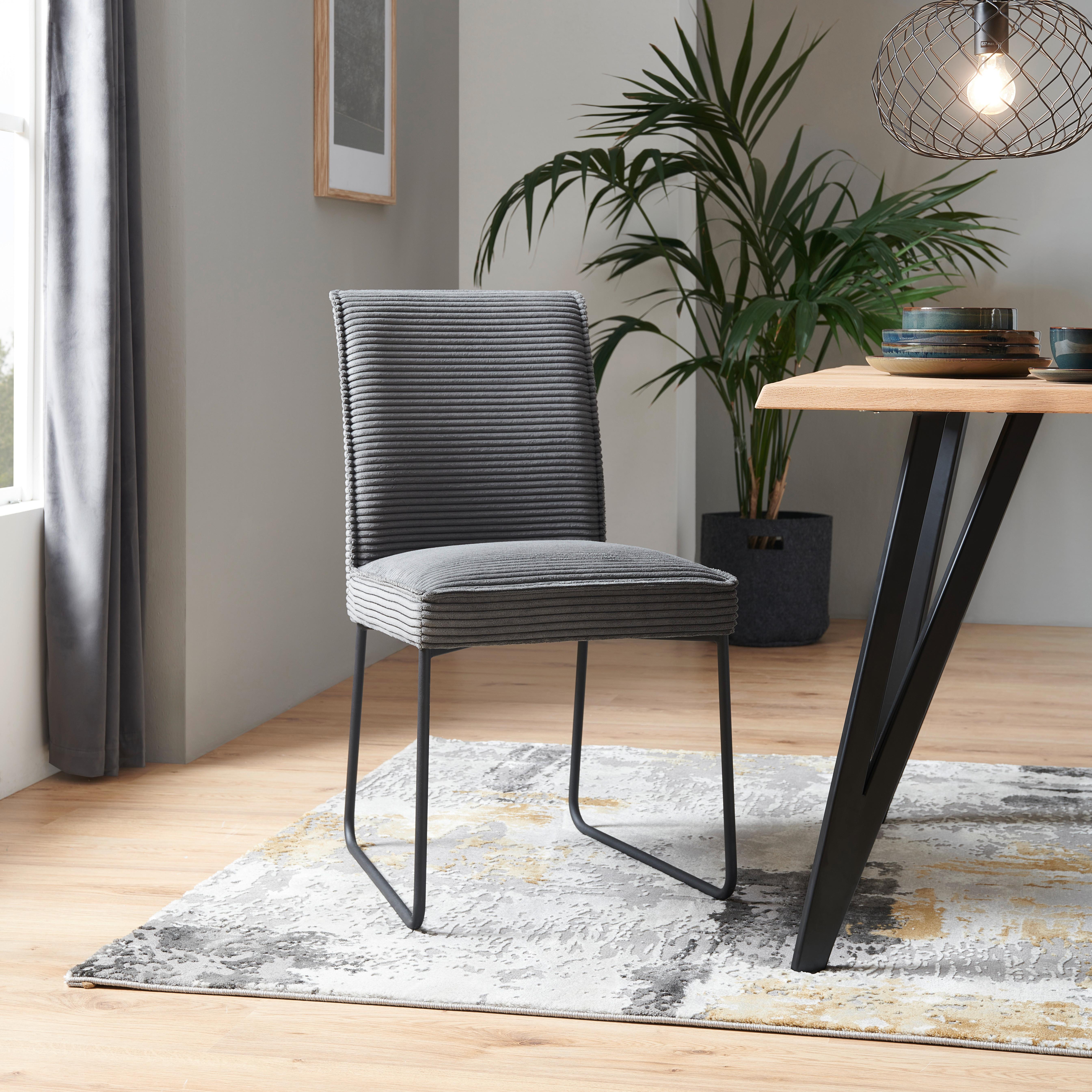 KRZESŁO ADAM - ciemnoszary/czarny, Modern, metal/tkanina (48/62/87,5cm) - Livetastic