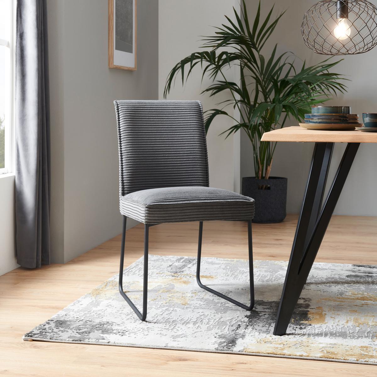 KRZESŁO ADAM - ciemnoszary/czarny, Modern, metal/tkanina (48/62/87,5cm) - Livetastic