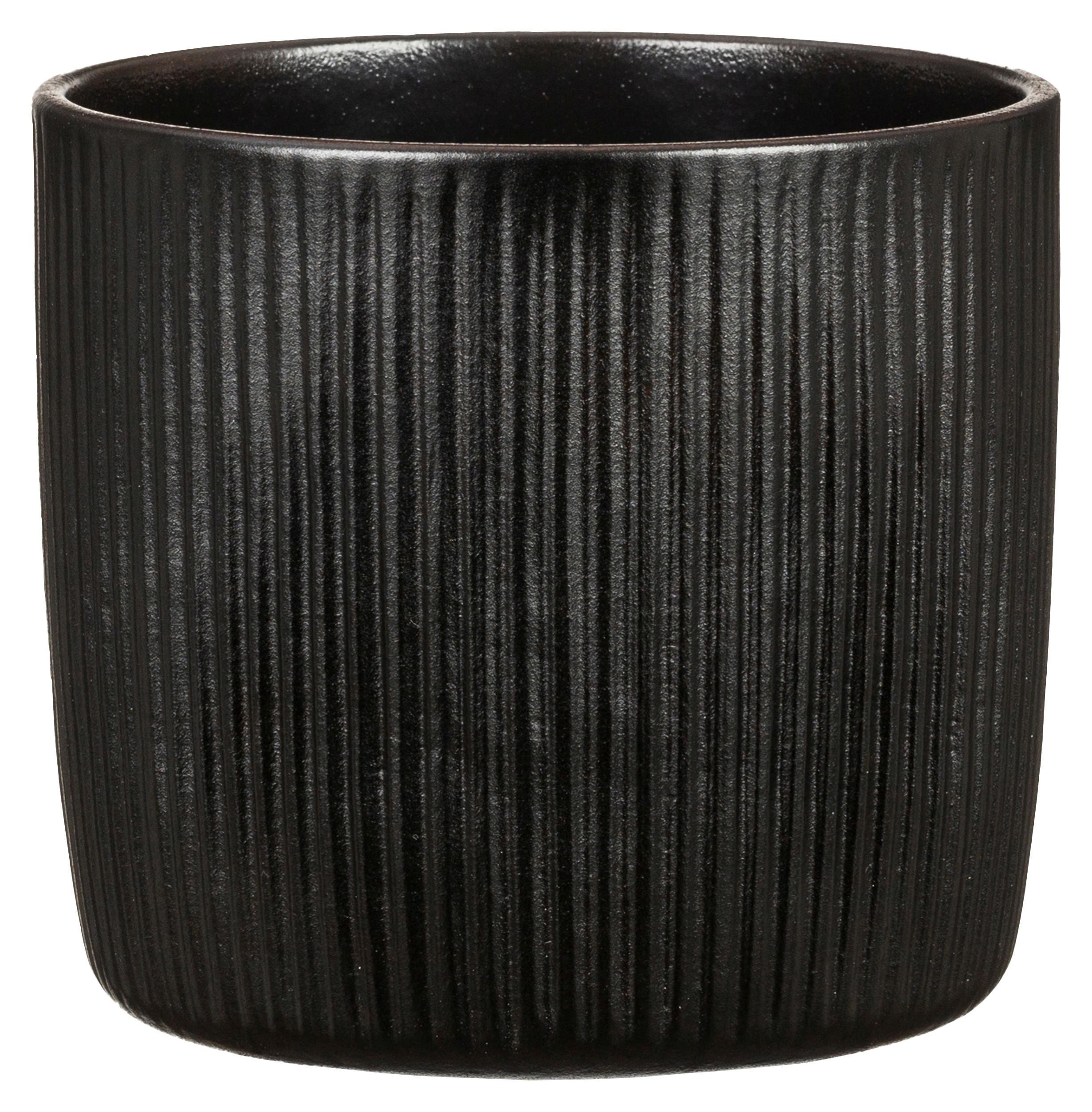 Kaspó Ebano Átm./ma.: Kb. 18/16cm - fekete, kerámia (18/16cm)