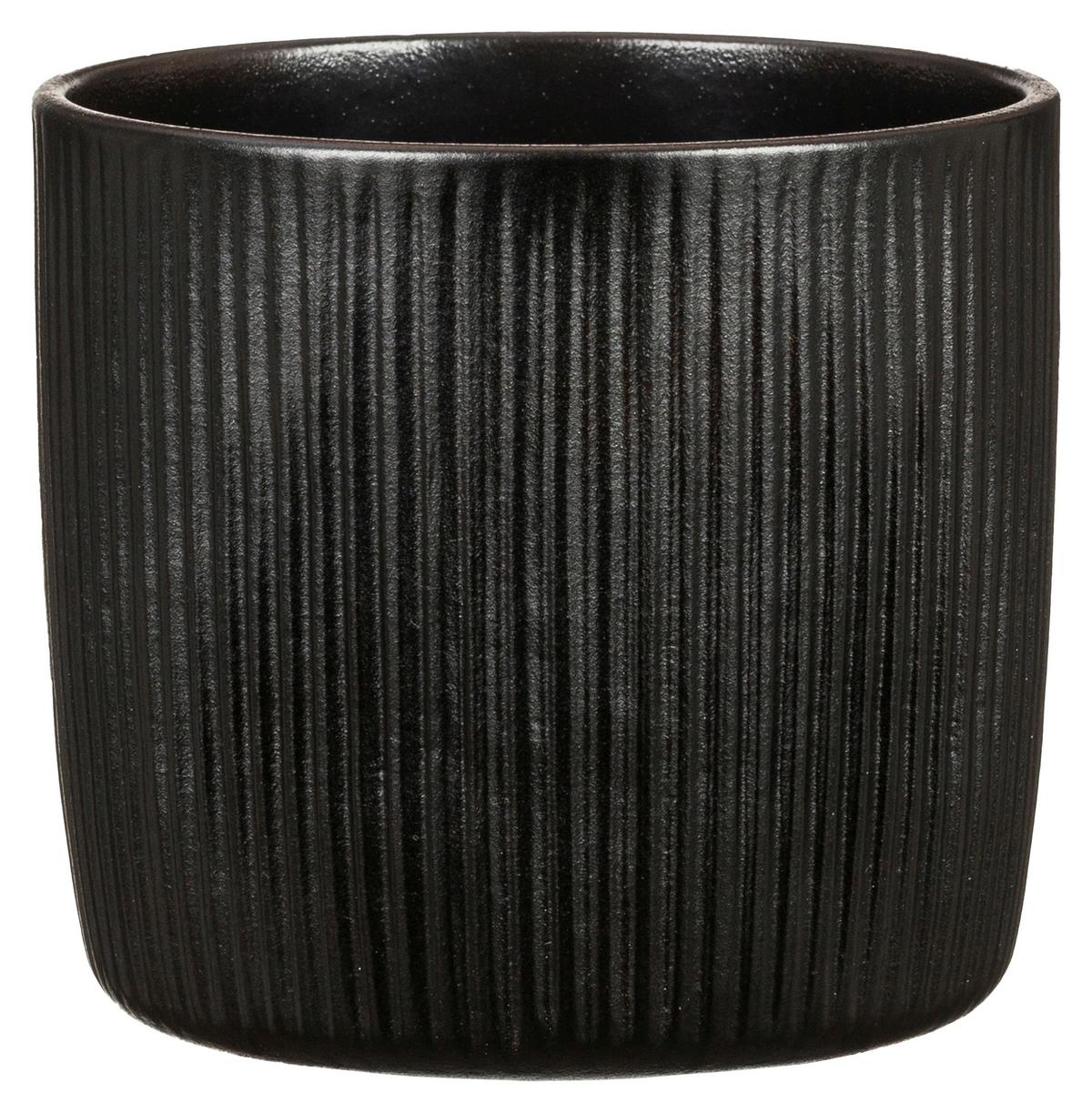 Kaspó Ebano Átm./ma.: Kb. 18/16cm - fekete, kerámia (18/16cm)