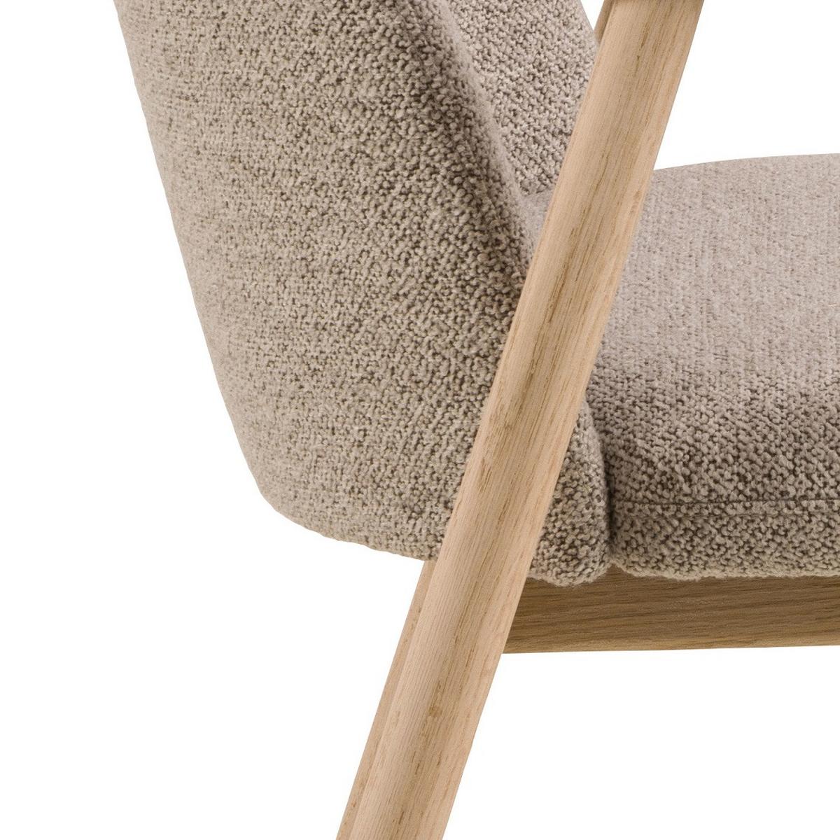 KRZESŁO Z PODŁOKIETNIKAMI LEO - beżowy/kolor dębowy, Modern, drewno/tkanina (55,5/80,5/57cm) - Livetastic