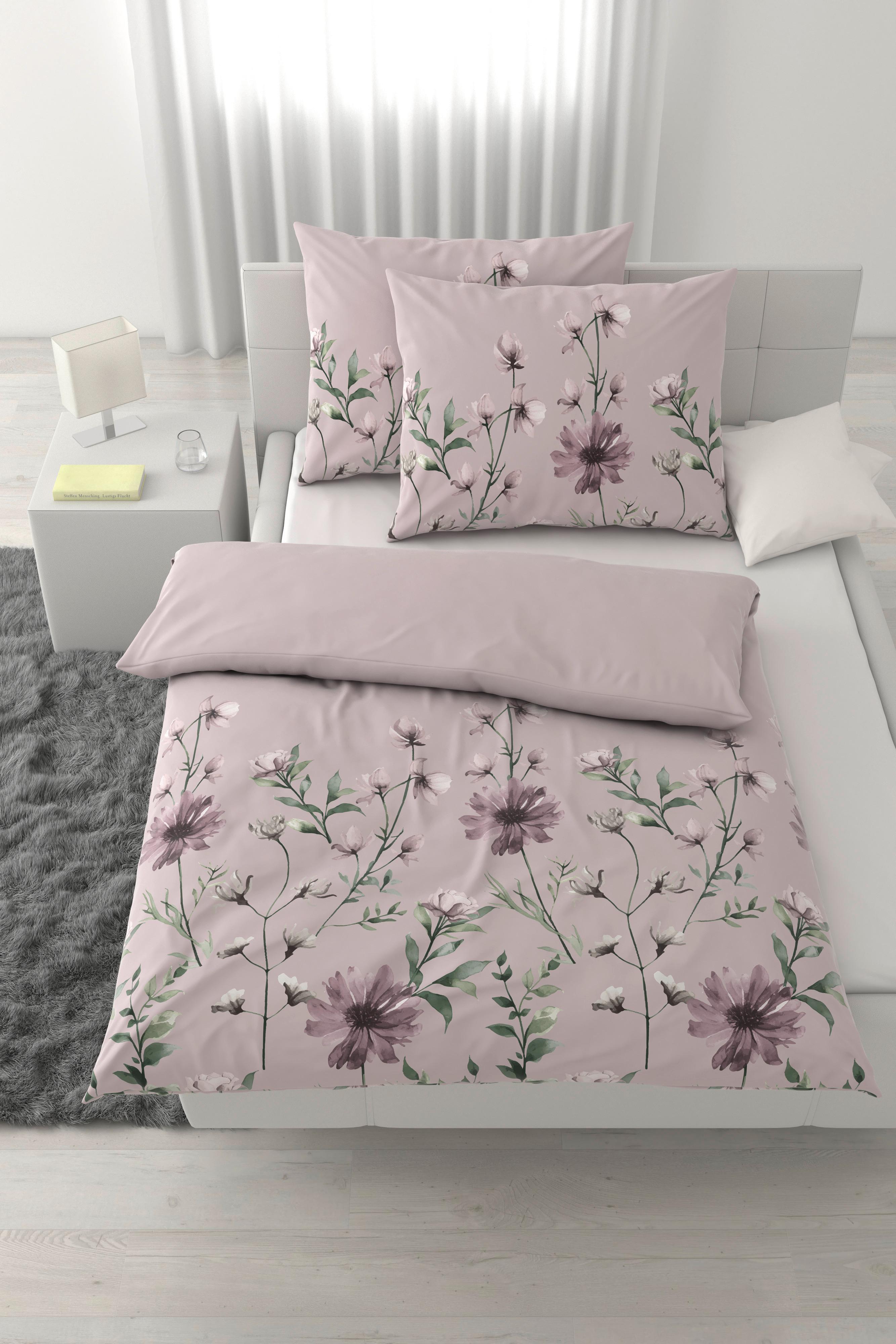 Bettwäsche Wiese XXL Mauve ca. 200x220cm - Mauve, KONVENTIONELL, Textil (200/220cm) - Mömax