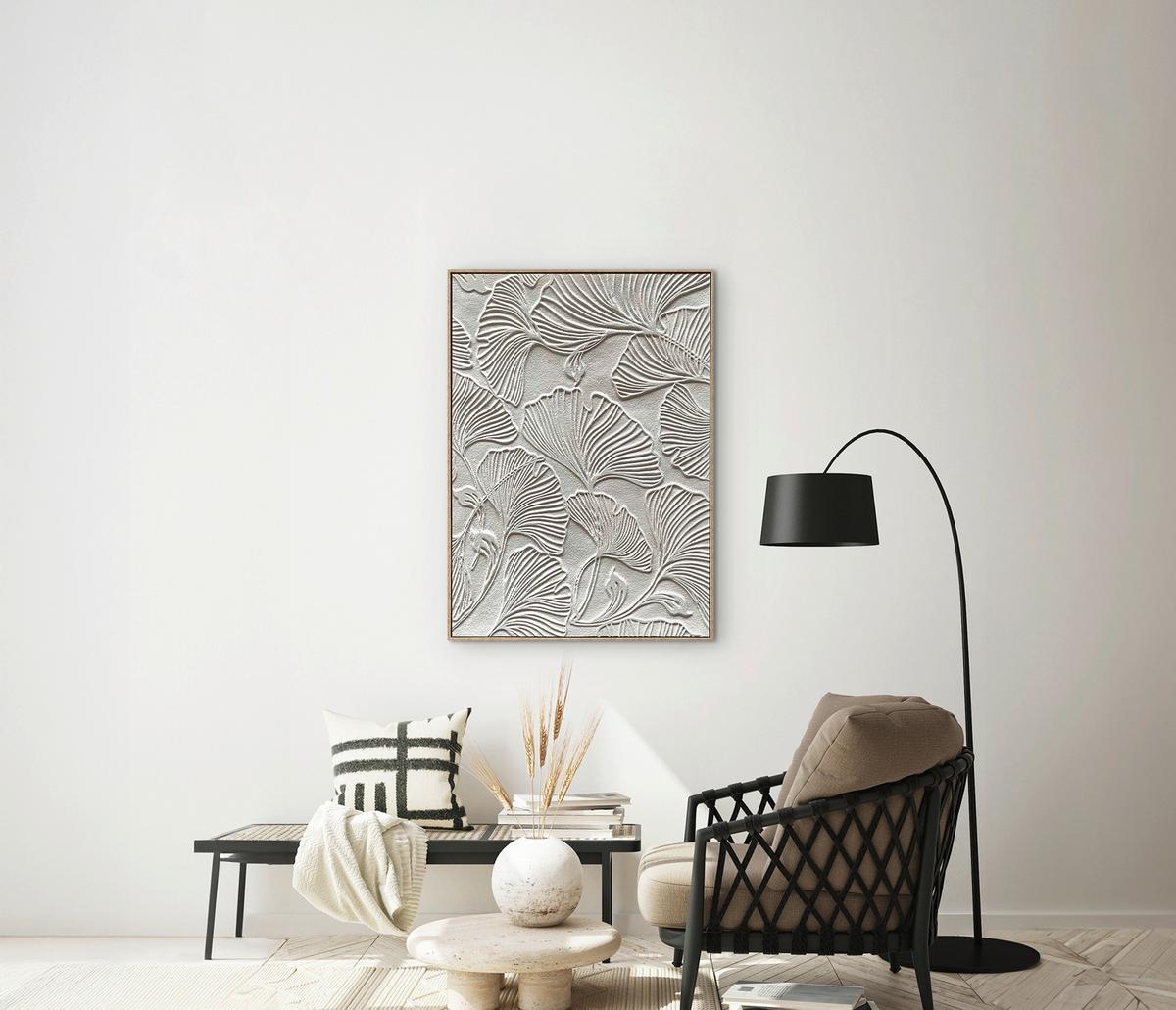 Vászonkép Denise - natúr színű/fehér, Modern, műanyag/textil (100/140cm) - Premium Living