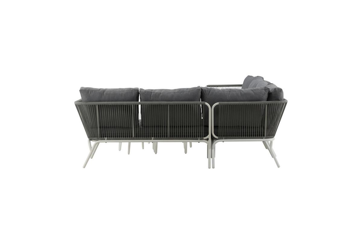 Dining-Loungeset Roxo ca. 283x221 cm Grau/Weiß - Weiß/Grau, KONVENTIONELL, Textil/Metall - Gardenson