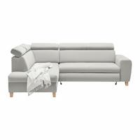 Wohnlandschaft Lugo Grauweiß - Grauweiß, MODERN, Holz/Kunststoff (205/98/266cm) - Mömax