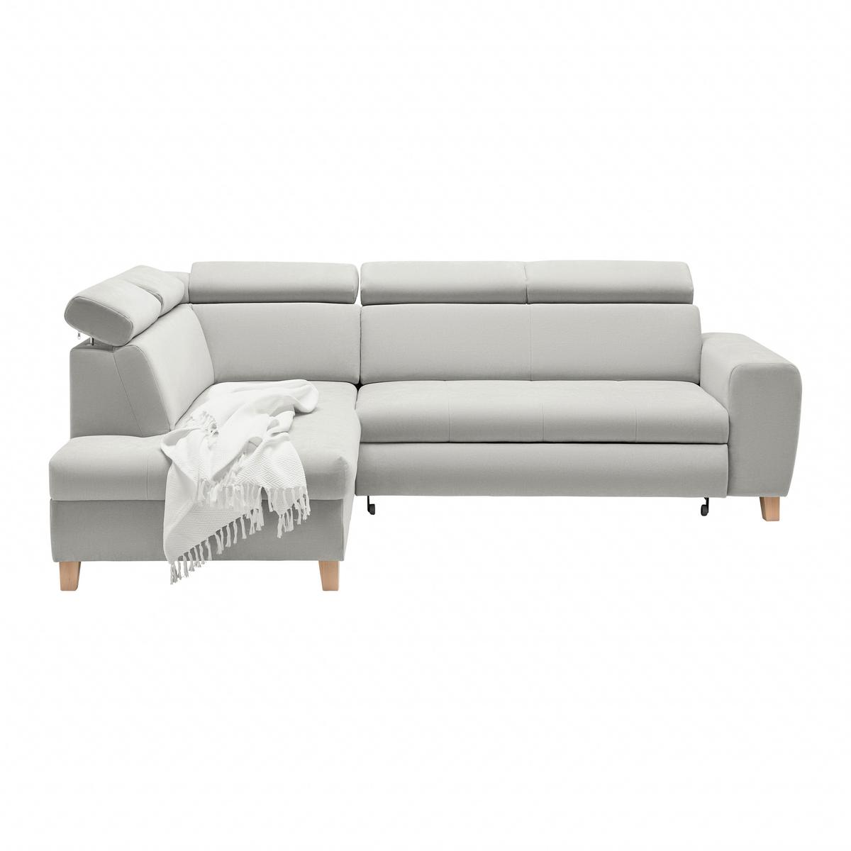 Wohnlandschaft Lugo Grauweiß - Grauweiß, MODERN, Holz/Kunststoff (205/98/266cm) - Mömax