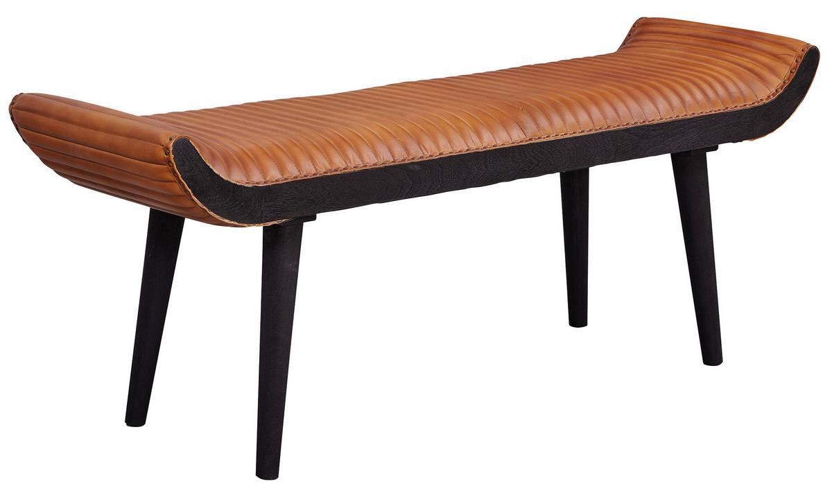 Klop Sitzbank - črna/rjava, Moderno, les/usnje (128/51/38cm) - MID.YOU