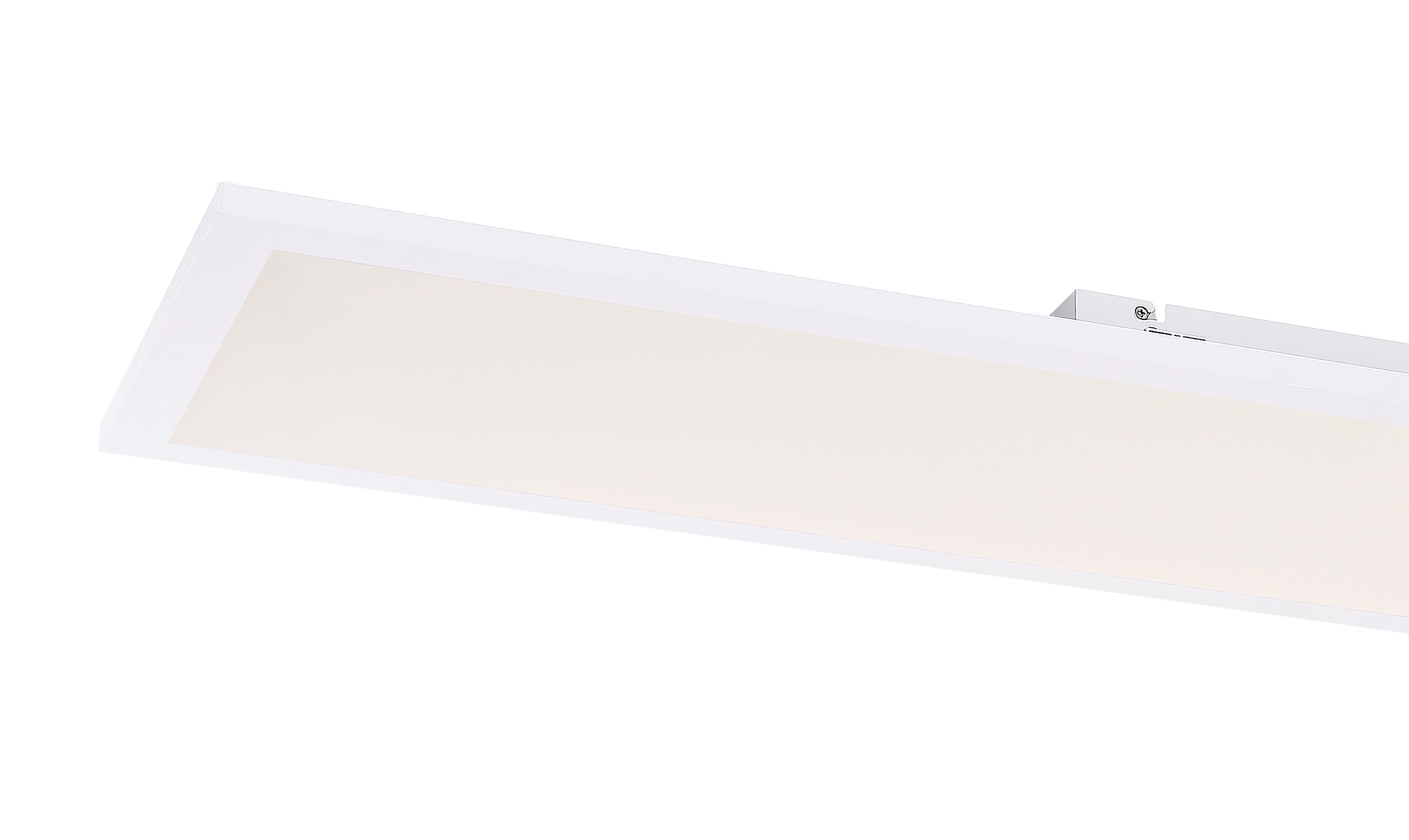 LED-Deckenleuchte Rosi max. 40 Watt - Opal/Weiß, Basics, Kunststoff/Metall (120/30/5,5cm) - Globo