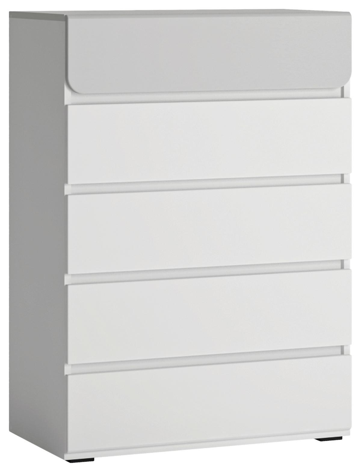 Komoda Flexi - siva visoki sjaj/bijela, Moderno, drvni materijal/plastika (72/102,2/41,6cm) - Premium Living