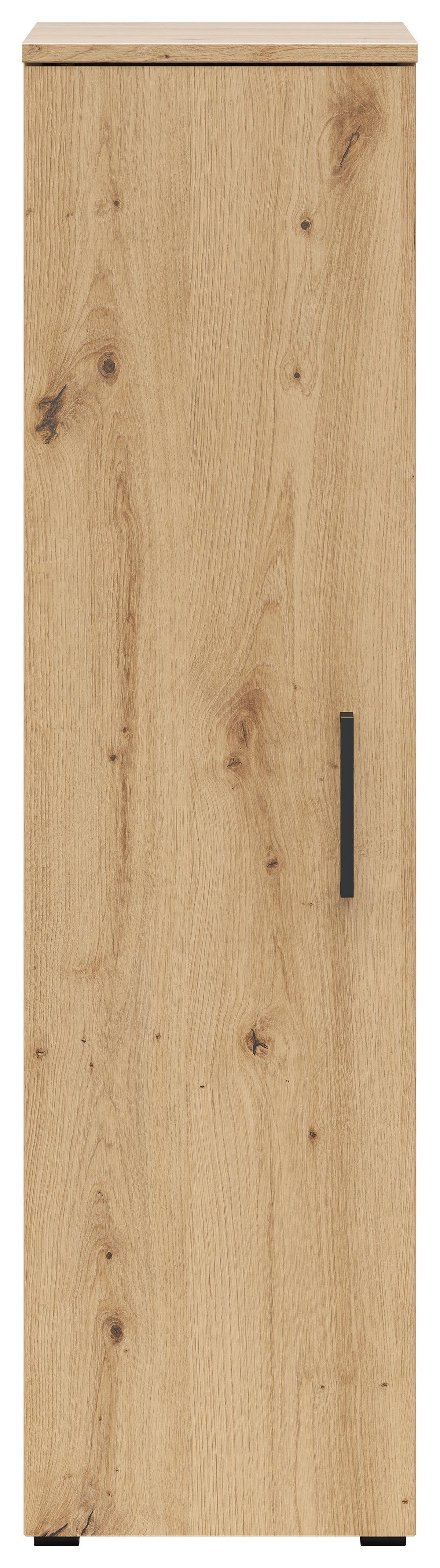 Schrank Multistauraum Eiche Artisan - Schwarz/Eiche Artisan, MODERN, Holzwerkstoff/Kunststoff (30/115/40cm) - Mömax