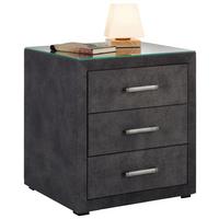 Nachtkästchen in Anthrazit - Anthrazit, Konventionell, Holzwerkstoff/Kunststoff (50/54/45cm) - Premium Living