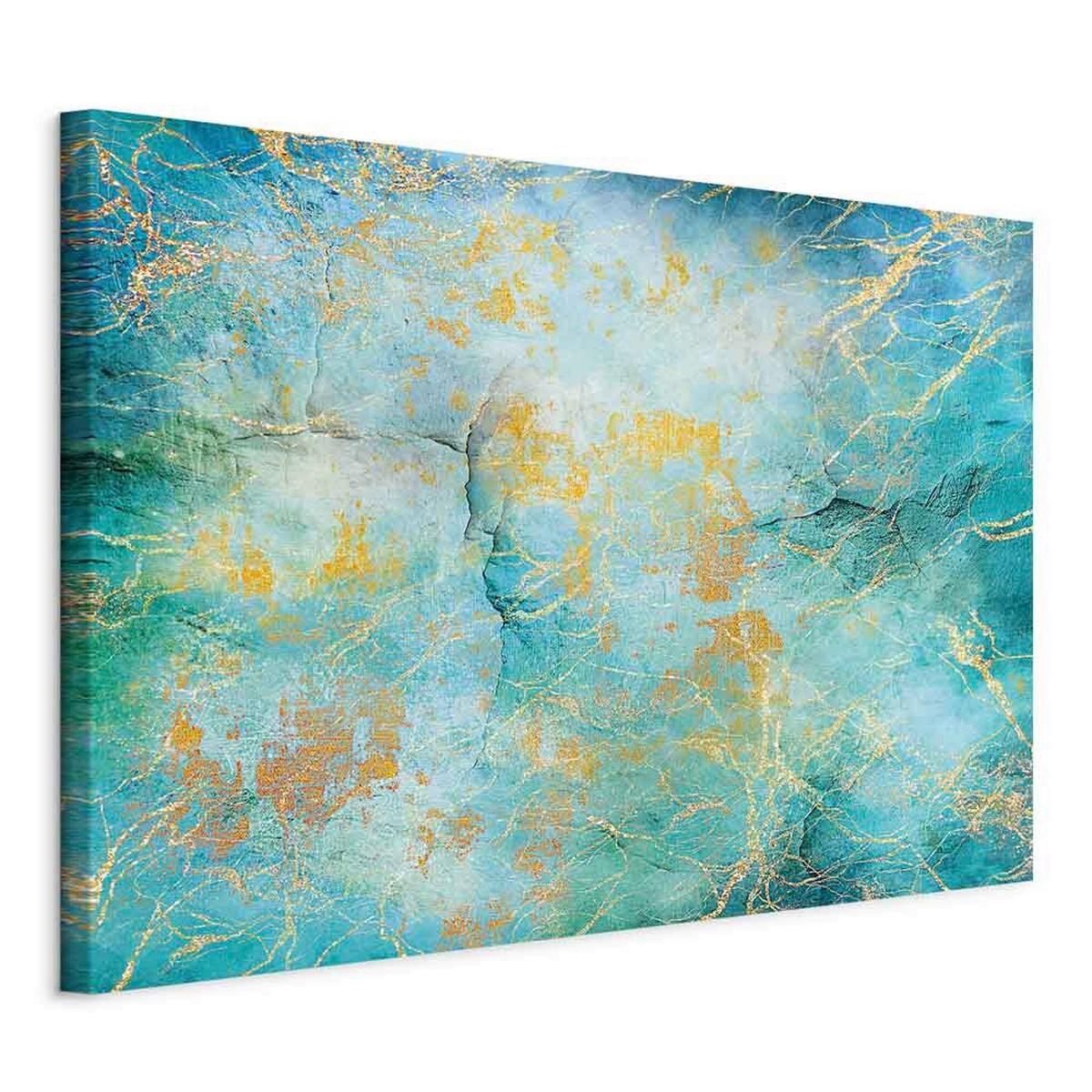 Slika Na Platnu Emerald Ocean - barve petroleja, Basics, tekstil/les (120/80/1,2cm) - artgeist