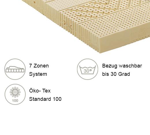 Latexmatratze Waldgrün ca. 200x200 cm Weiß - Weiß, Basics, Textil (200/200cm) - Linea Natura