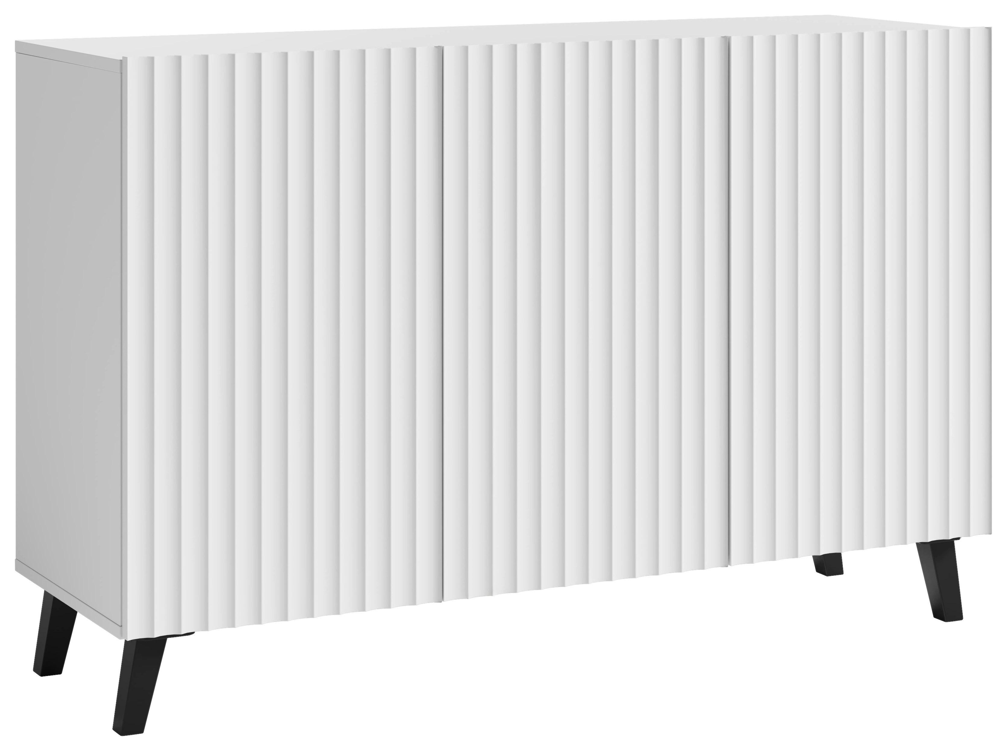 Sideboard Phuket ca. 120x78 cm Weiß - Schwarz/Weiß, Design, Holzwerkstoff/Kunststoff (120/78/39,1cm) - Livetastic