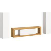 Ansamblu mobilier camera de zi TANGO - alb/stejar Wotan, Design, material pe bază de lemn (240/135/30cm) - Modern Living