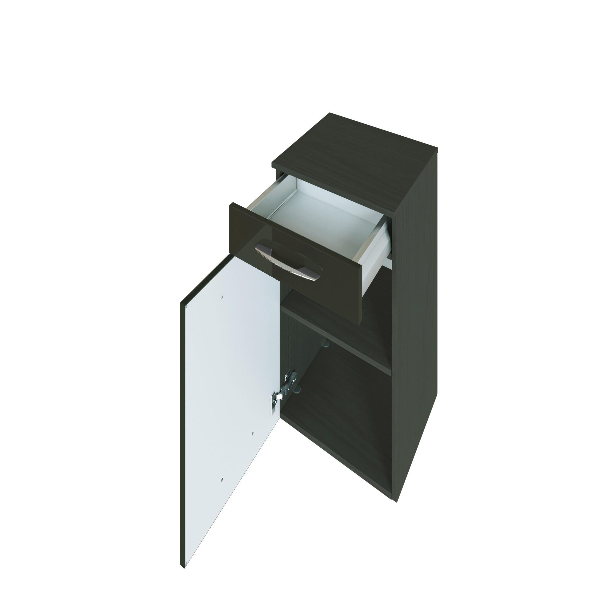 Unterschrank Florida in Graphitfarben - Chromfarben/Grau, MODERN, Holzwerkstoff/Metall (40/79/35cm)
