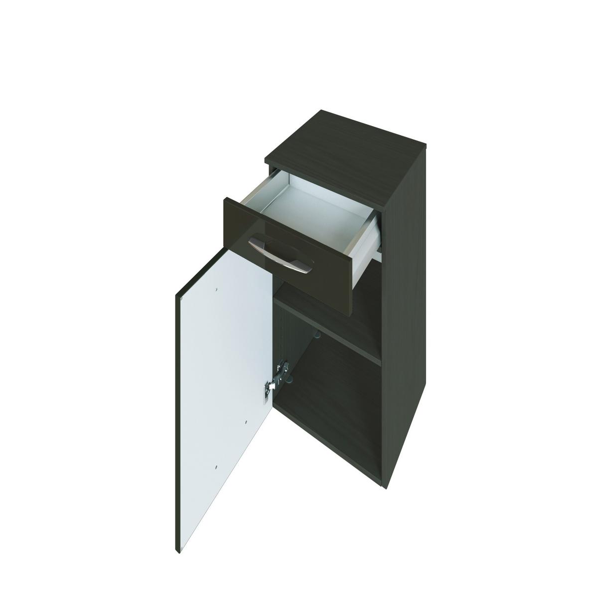 Unterschrank Florida in Graphitfarben - Chromfarben/Grau, MODERN, Holzwerkstoff/Metall (40/79/35cm)