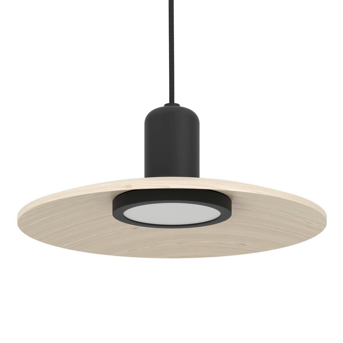 Hängeleuchte 39912_mayazes - Schwarz/Naturfarben, Design, Holz/Metall (105/25/150cm) - Eglo