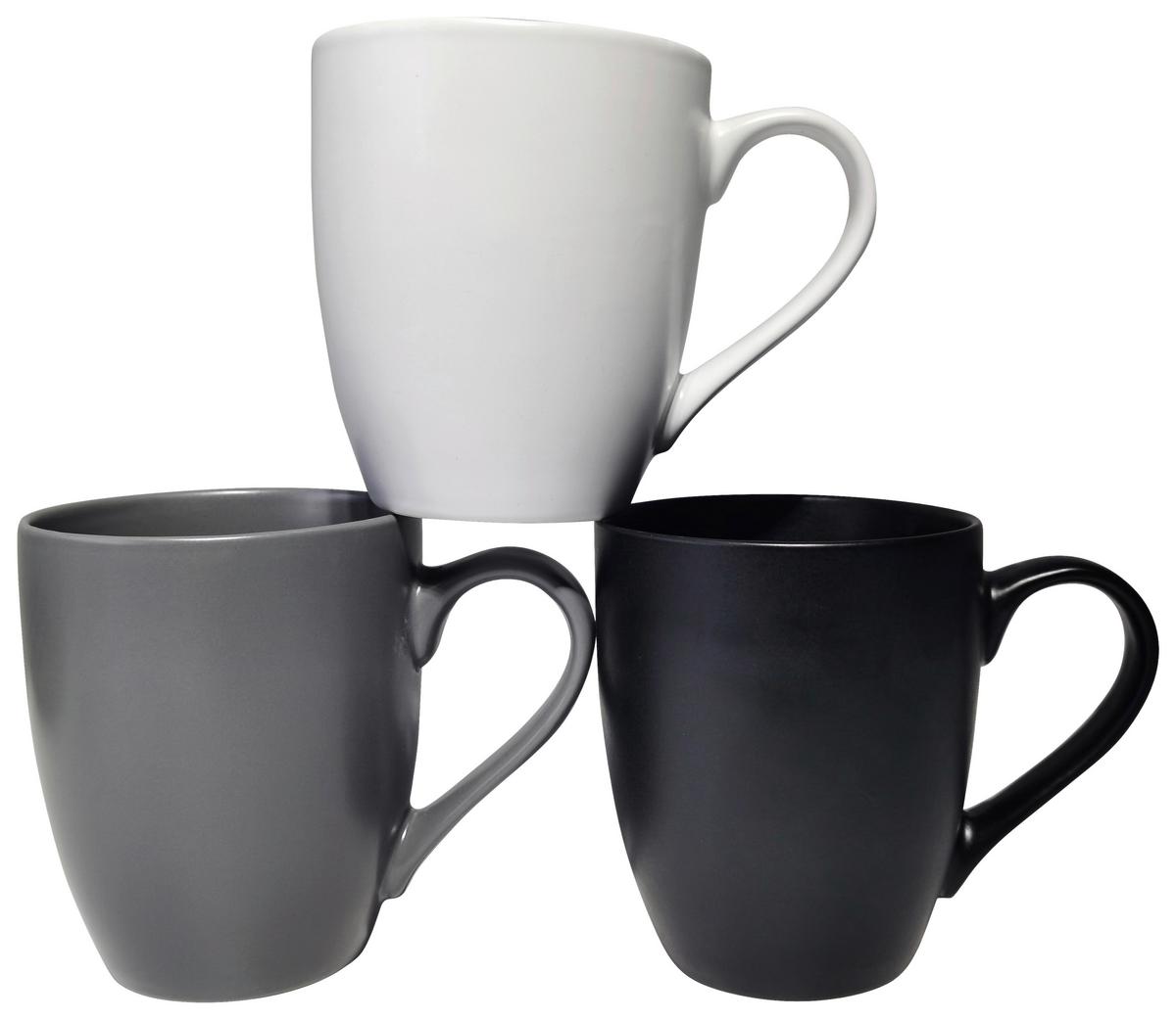 Cană pentru cafea Biggy - alb/negru, Modern, ceramică (9,7/11,7cm) - Mömax