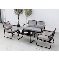 Lounge Garnitura Paxos, 4-Delni Set, Antracit - antracit/svetlo siva, Basics, kovina/steklo (116/77/71cm) - Gardenson