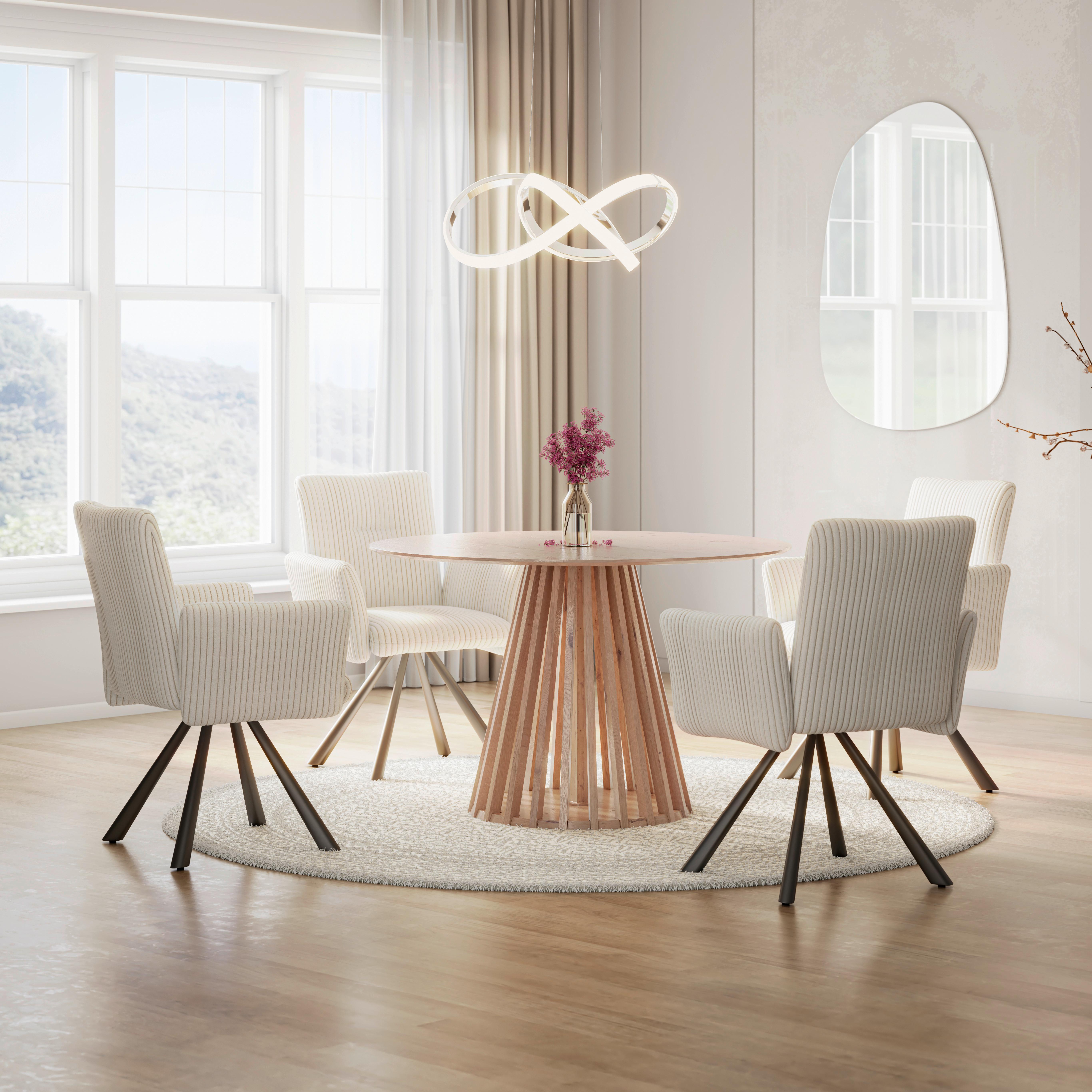Esstisch rund Ennio Echtholz furniert/MDF Ø ca. 120 cm - Eichefarben, MODERN, Holz/Holzwerkstoff (120/120/75cm) - Bessagi Home