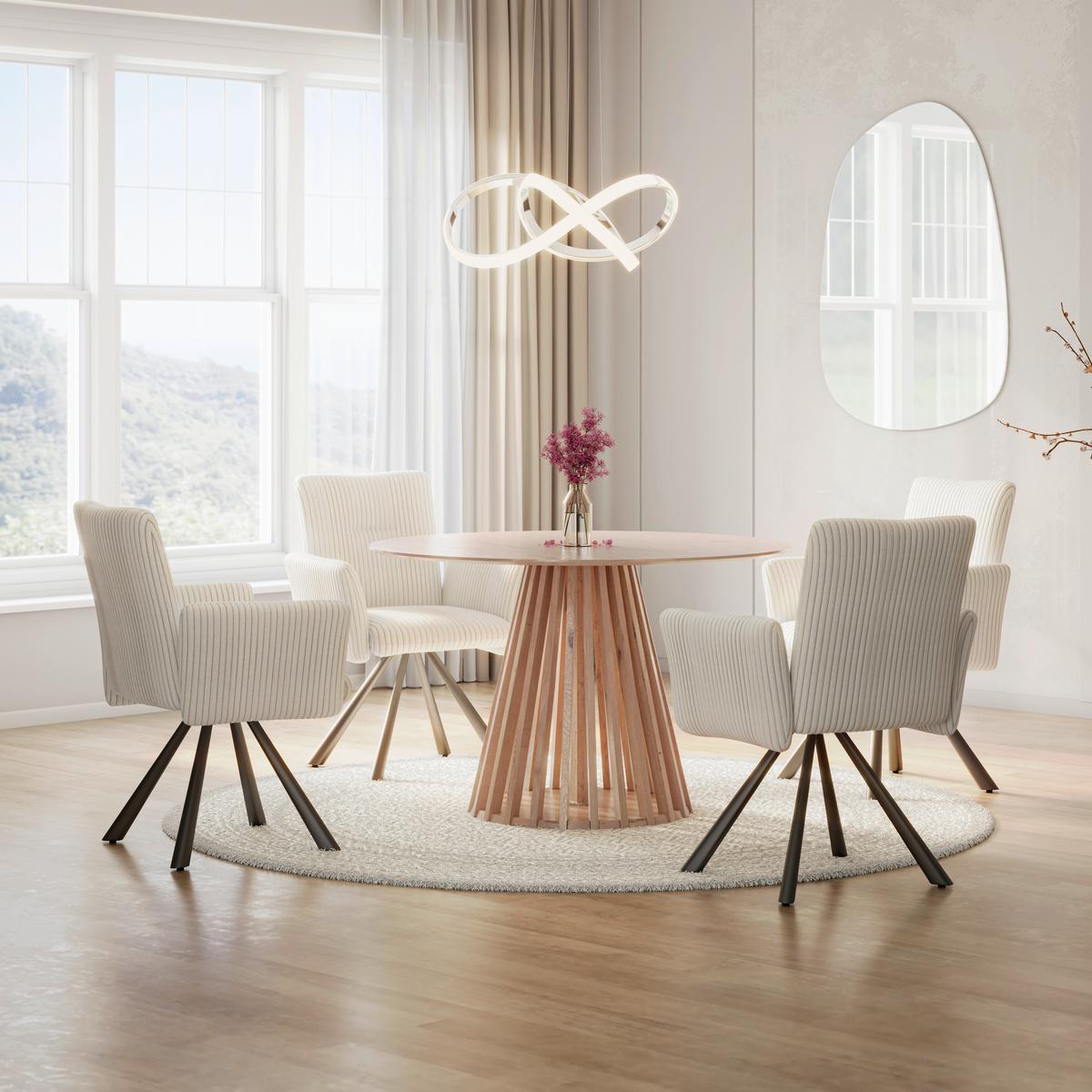 Stol Za Blagovaonicu Ennio - boje hrasta, Moderno, drvni materijal/drvo (120/120/75cm) - Bessagi Home